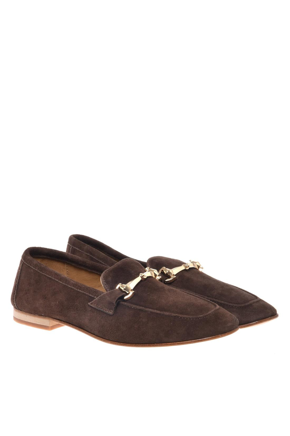 Dark brown suede loafer
