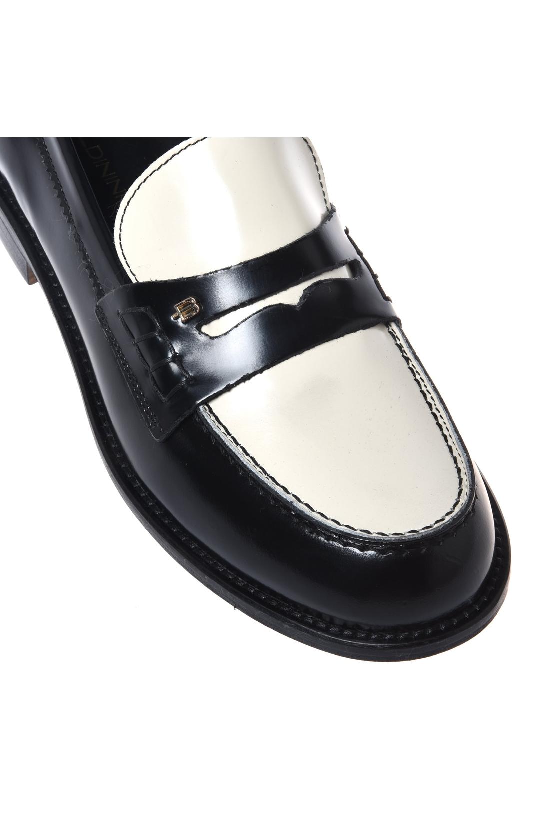 Black and off-white brush-off leather loafers-Baldinini-OUTLET-ARCHIVIST-ARCHIVE-SALE