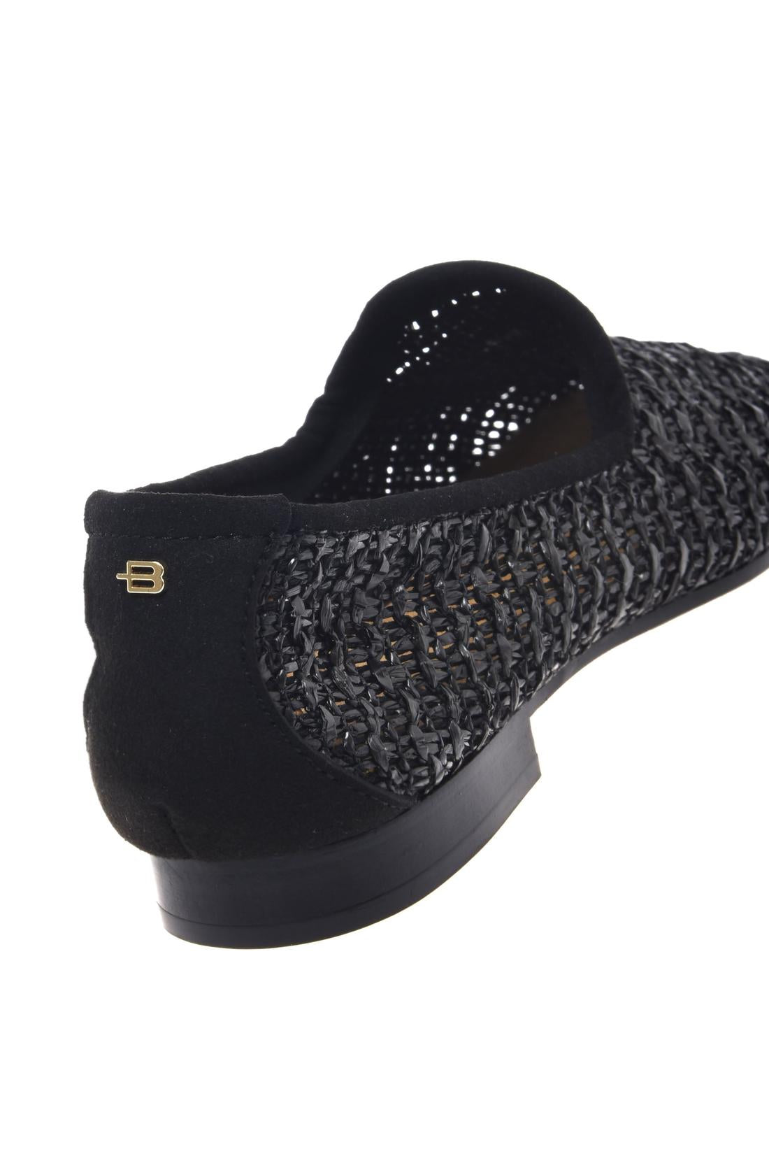 Black raffia loafer