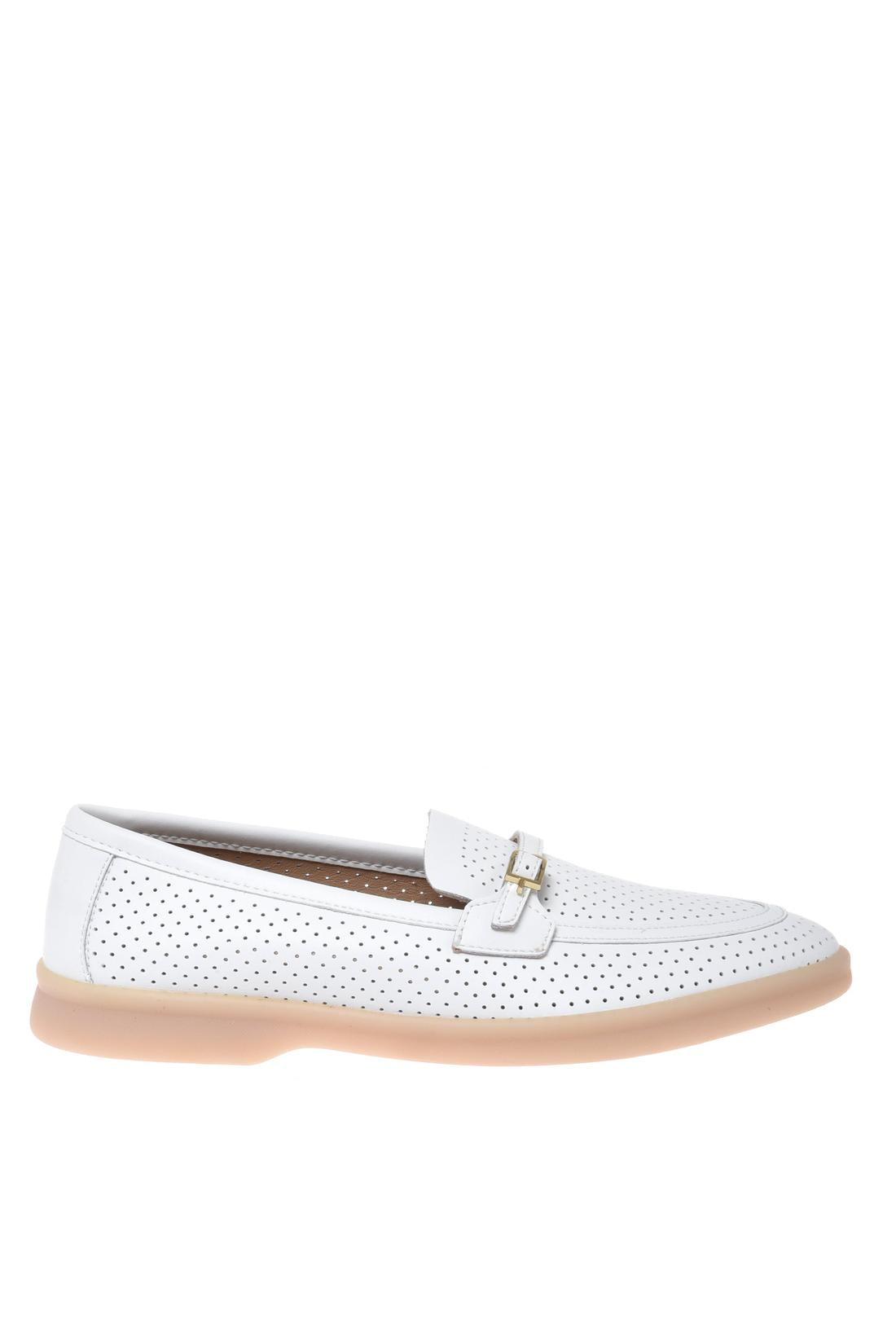 Loafer in perforated white nappa leather-Baldinini-OUTLET-35-PANNA-ARCHIVIST-ARCHIVE-SALE