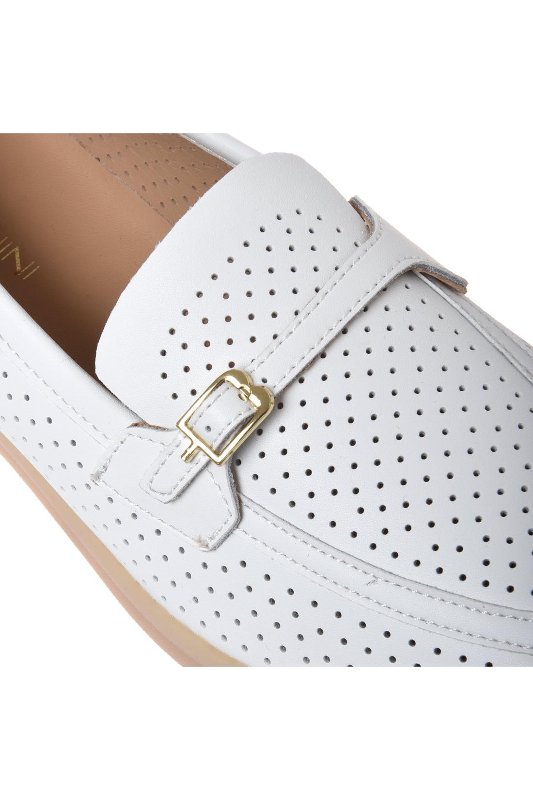 Loafer in perforated white nappa leather-Baldinini-OUTLET-ARCHIVIST-ARCHIVE-SALE