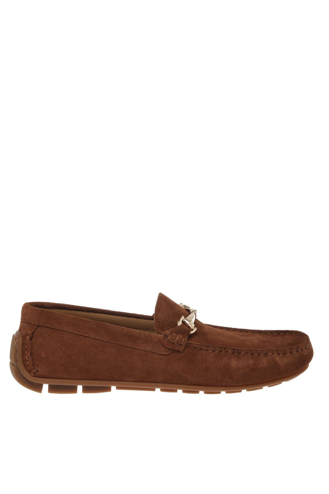 Moccasin in suede tan-Flache Schuhe-Baldinini-OUTLET-38-CUOIO-ARCHIVIST-ARCHIVE-SALE