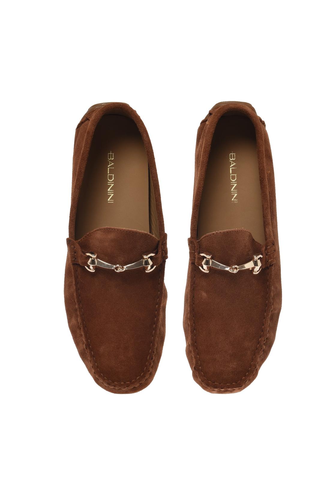 Moccasin in suede tan-Flache Schuhe-Baldinini-OUTLET-ARCHIVIST-ARCHIVE-SALE