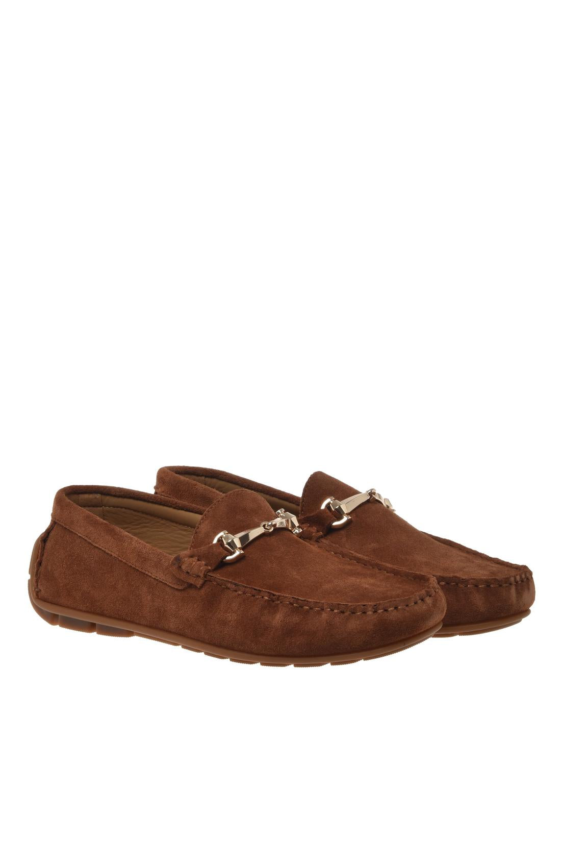 Moccasin in suede tan-Flache Schuhe-Baldinini-OUTLET-ARCHIVIST-ARCHIVE-SALE