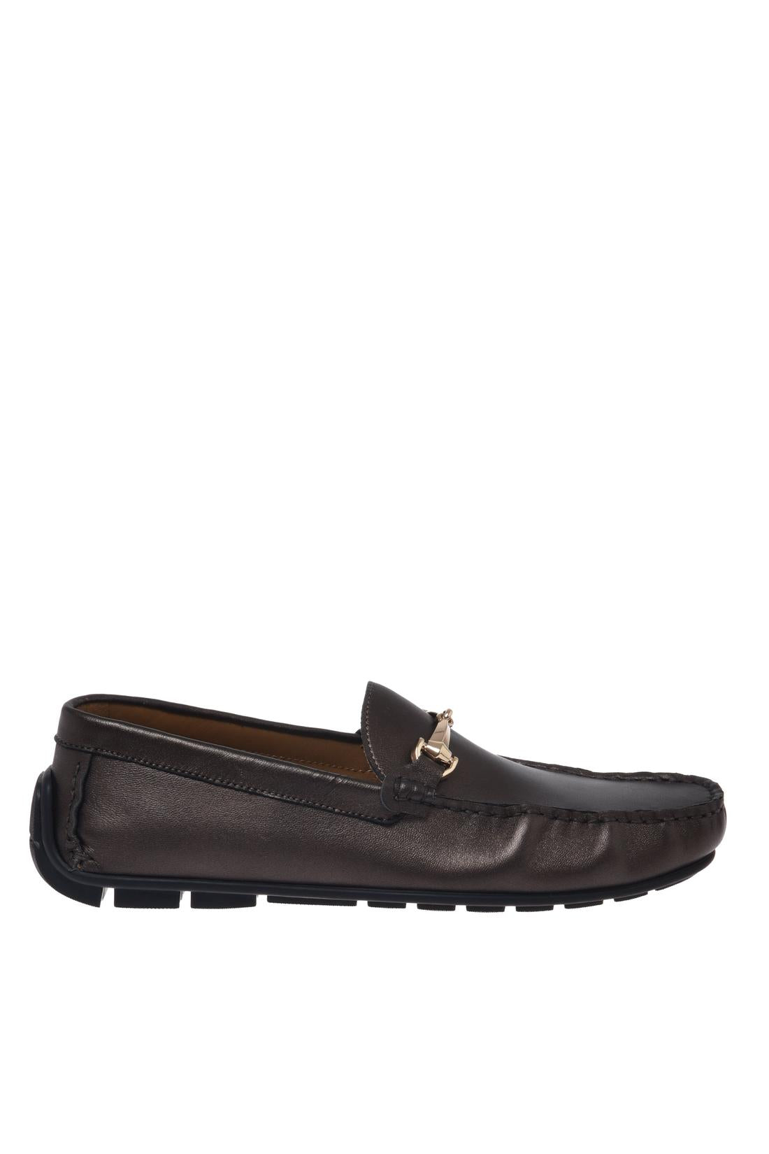 Moccasin in nappa dark brown-Flache Schuhe-Baldinini-OUTLET-41-T.MORO-ARCHIVIST-ARCHIVE-SALE