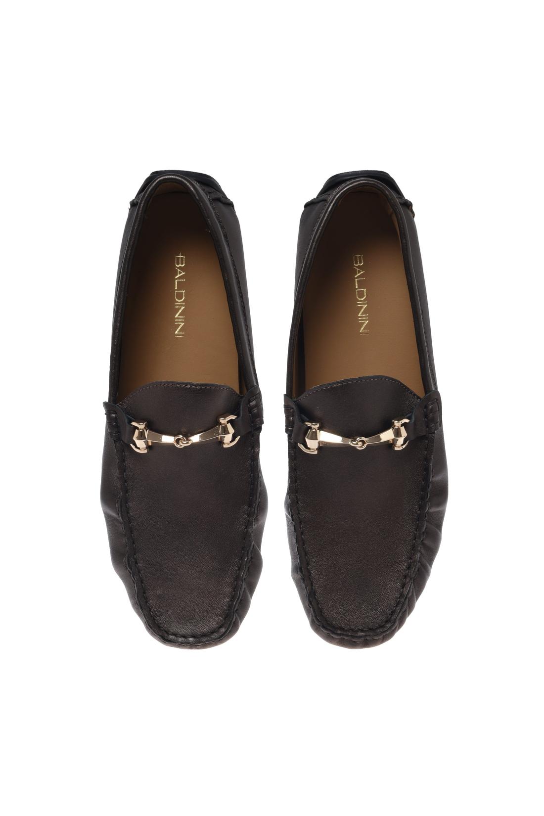 Moccasin in nappa dark brown-Flache Schuhe-Baldinini-OUTLET-ARCHIVIST-ARCHIVE-SALE