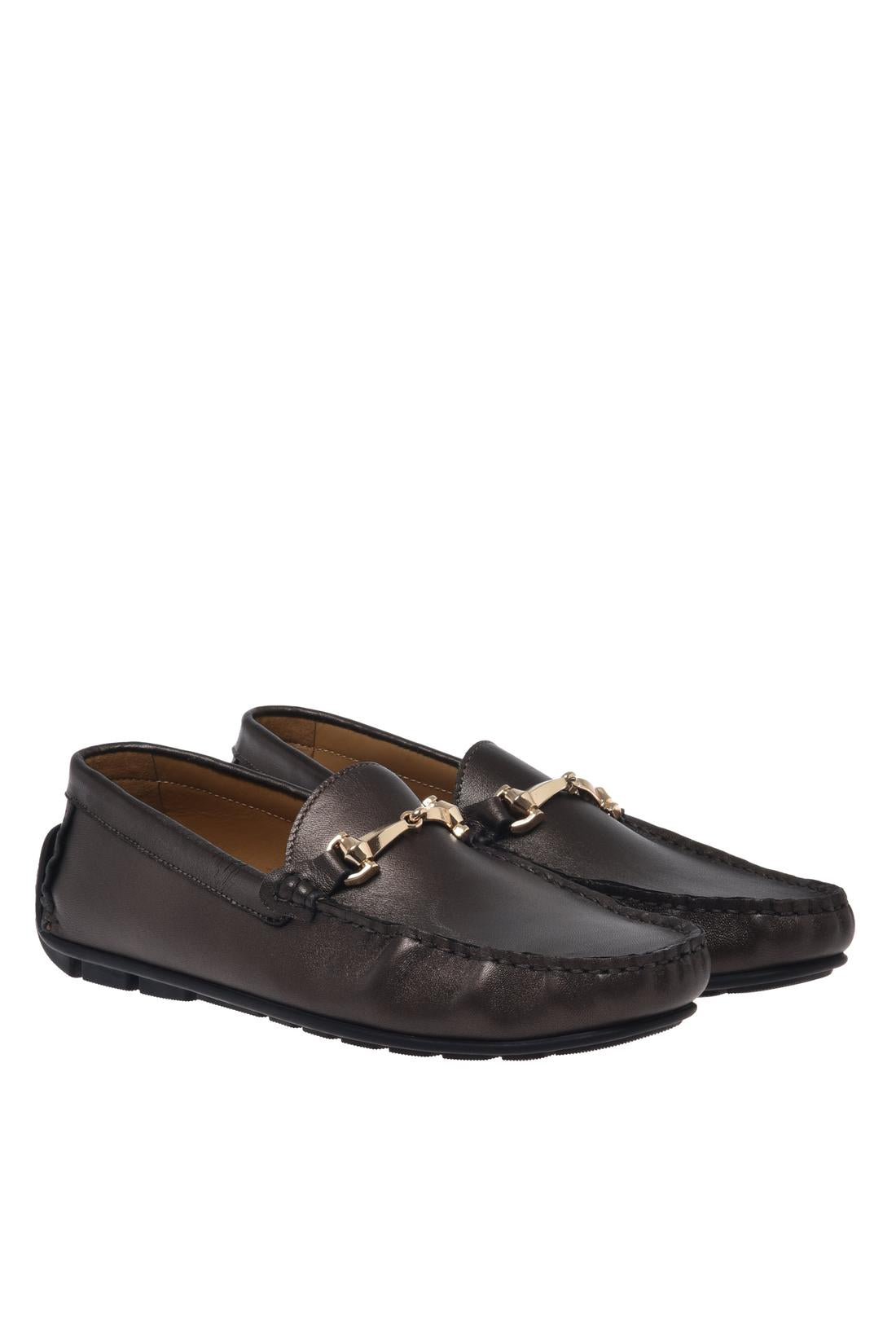 Moccasin in nappa dark brown-Flache Schuhe-Baldinini-OUTLET-ARCHIVIST-ARCHIVE-SALE
