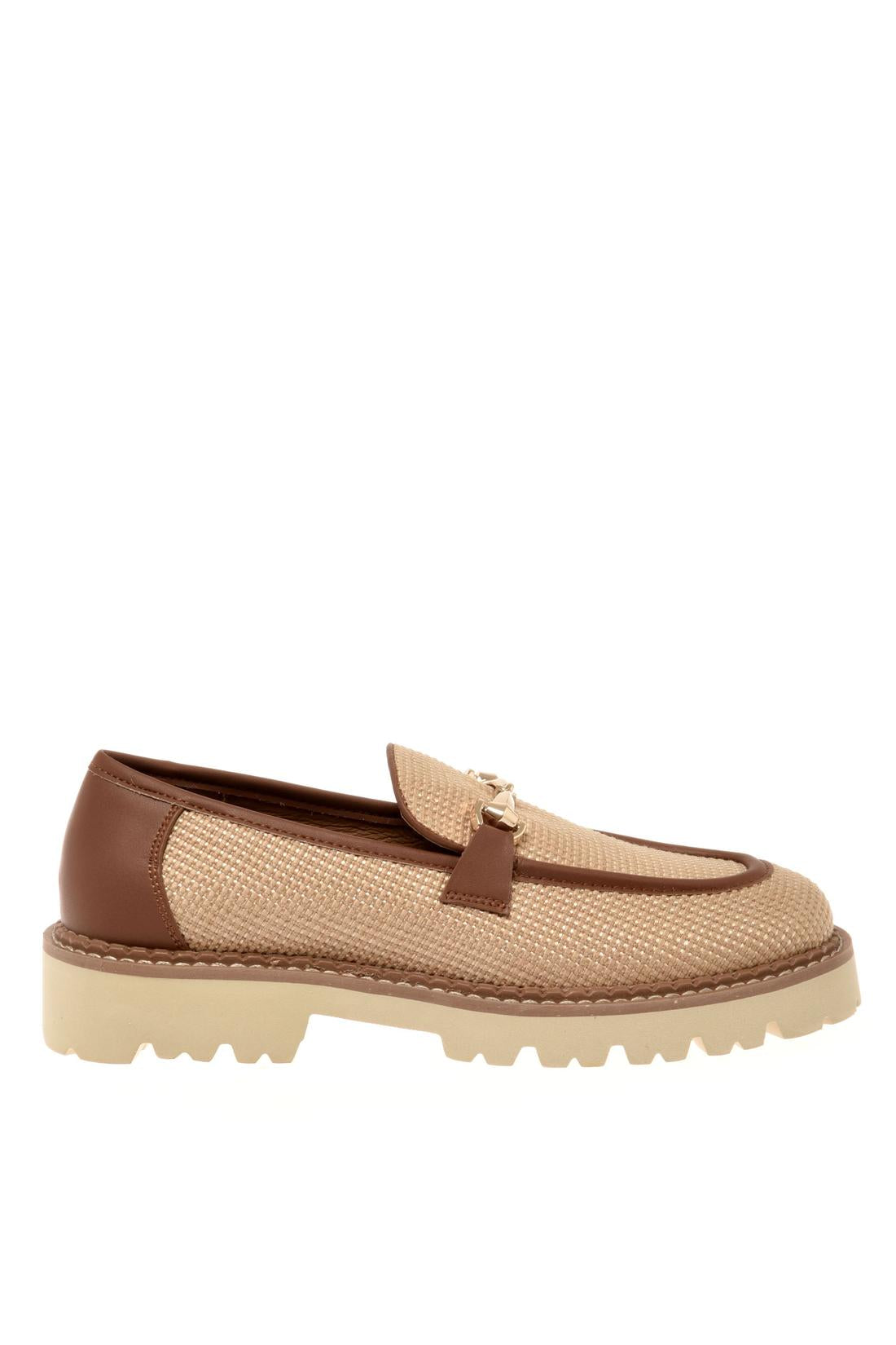 Beige canvas loafer-Baldinini-OUTLET-35-CUOIO-ARCHIVIST-ARCHIVE-SALE