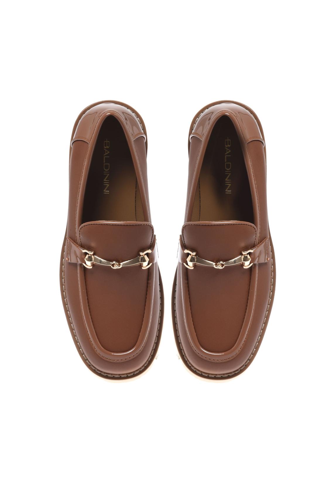 Loafer in brown leather and patent-Baldinini-OUTLET-ARCHIVIST-ARCHIVE-SALE