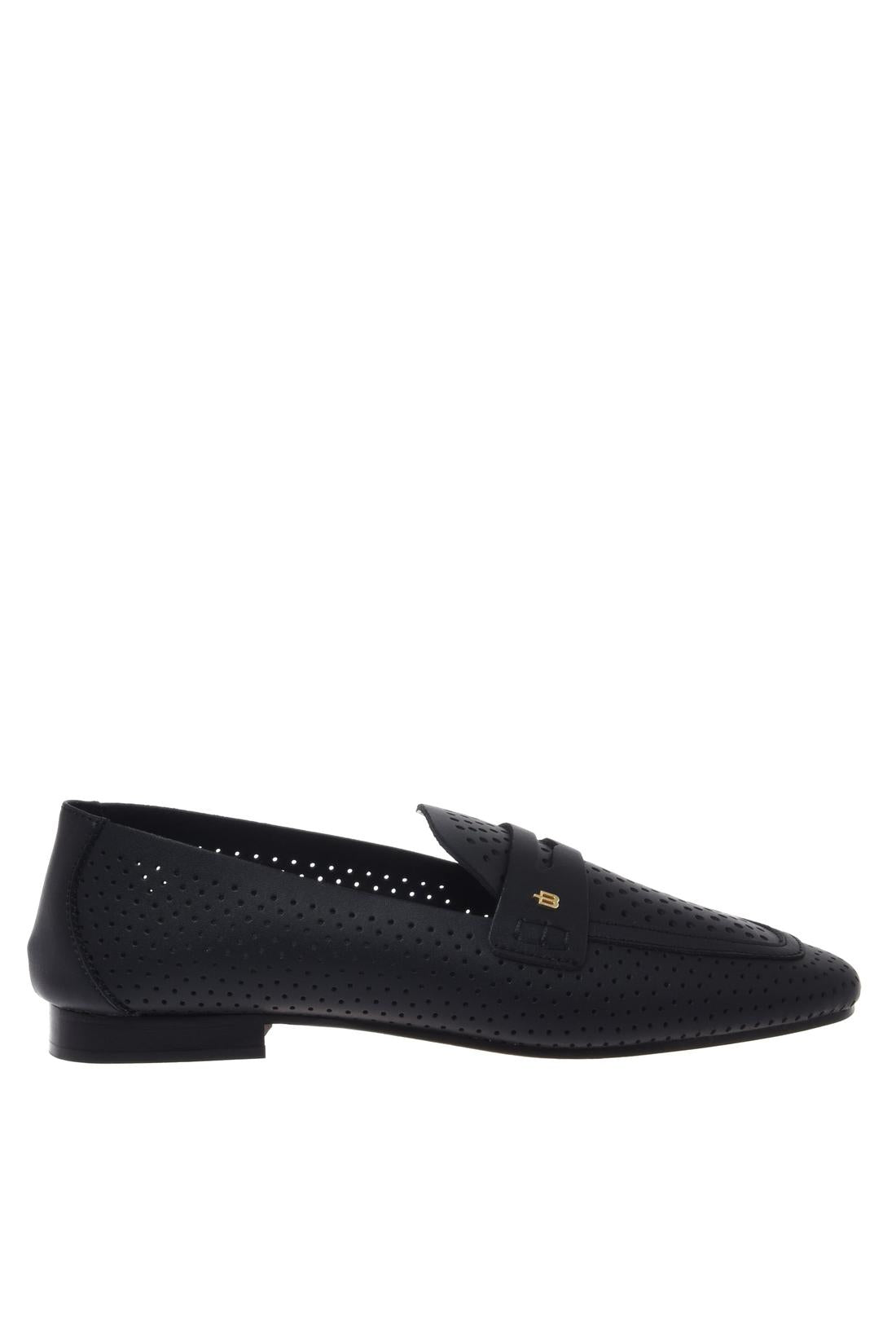 Black perforated nappa leather loafer-Baldinini-OUTLET-35-NERO-ARCHIVIST-ARCHIVE-SALE