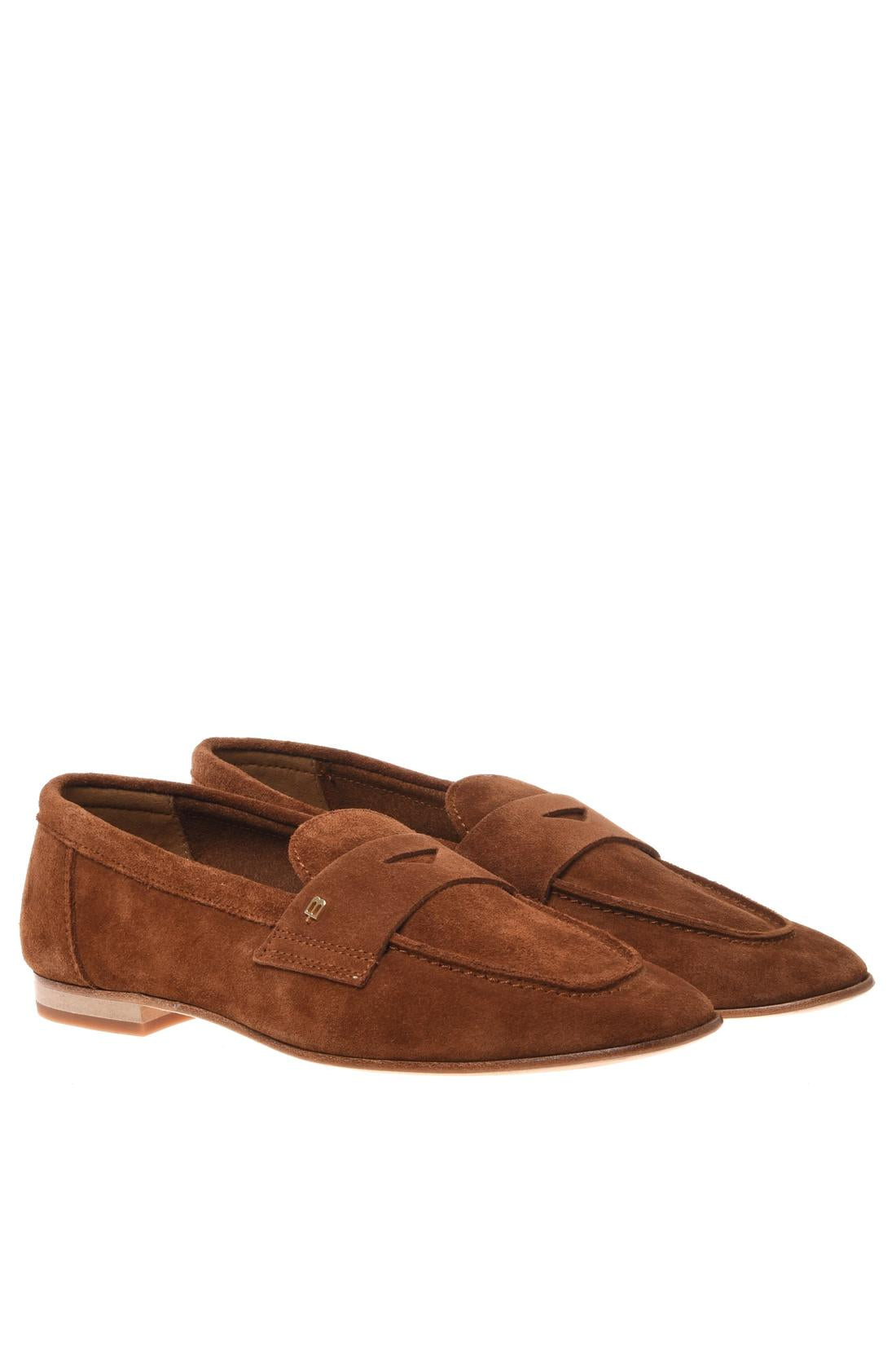 Mocassino in pelle scamosciata marrone