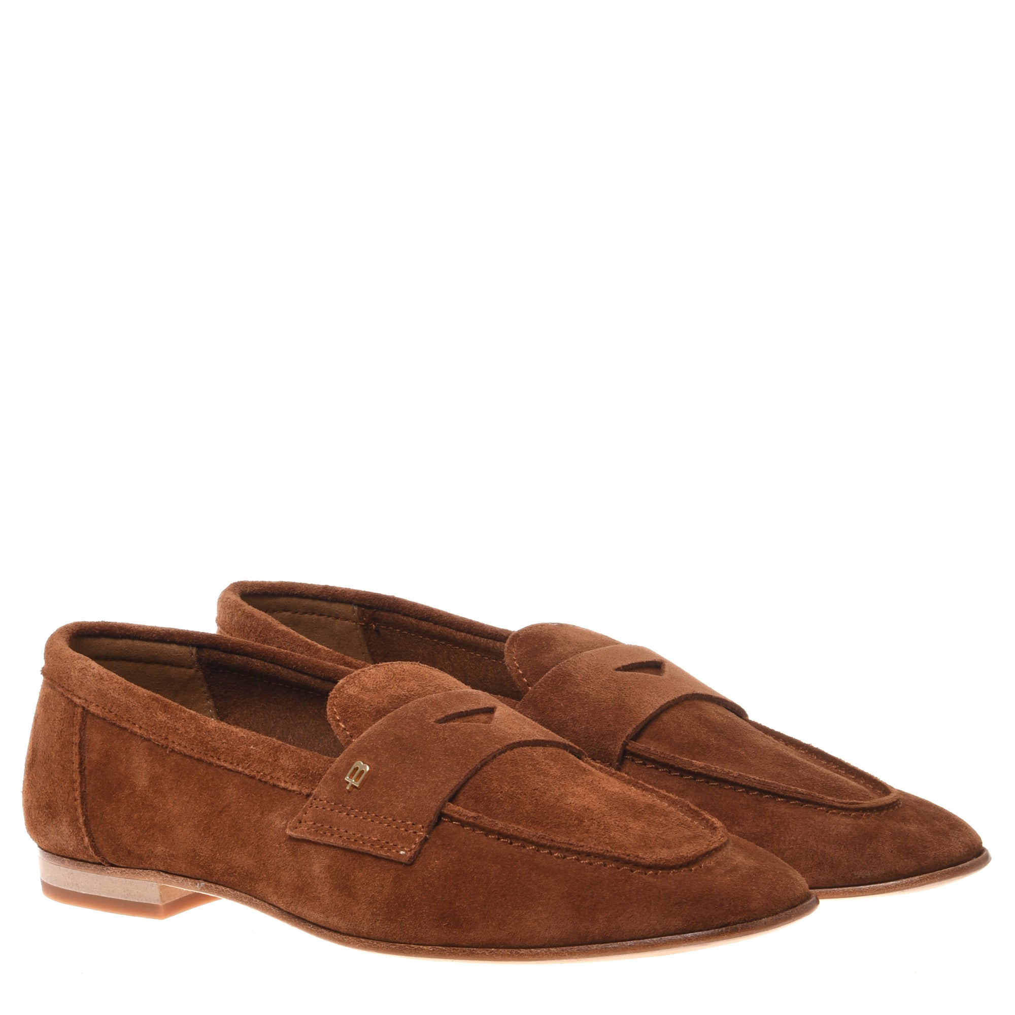 Mocassino in pelle scamosciata marrone