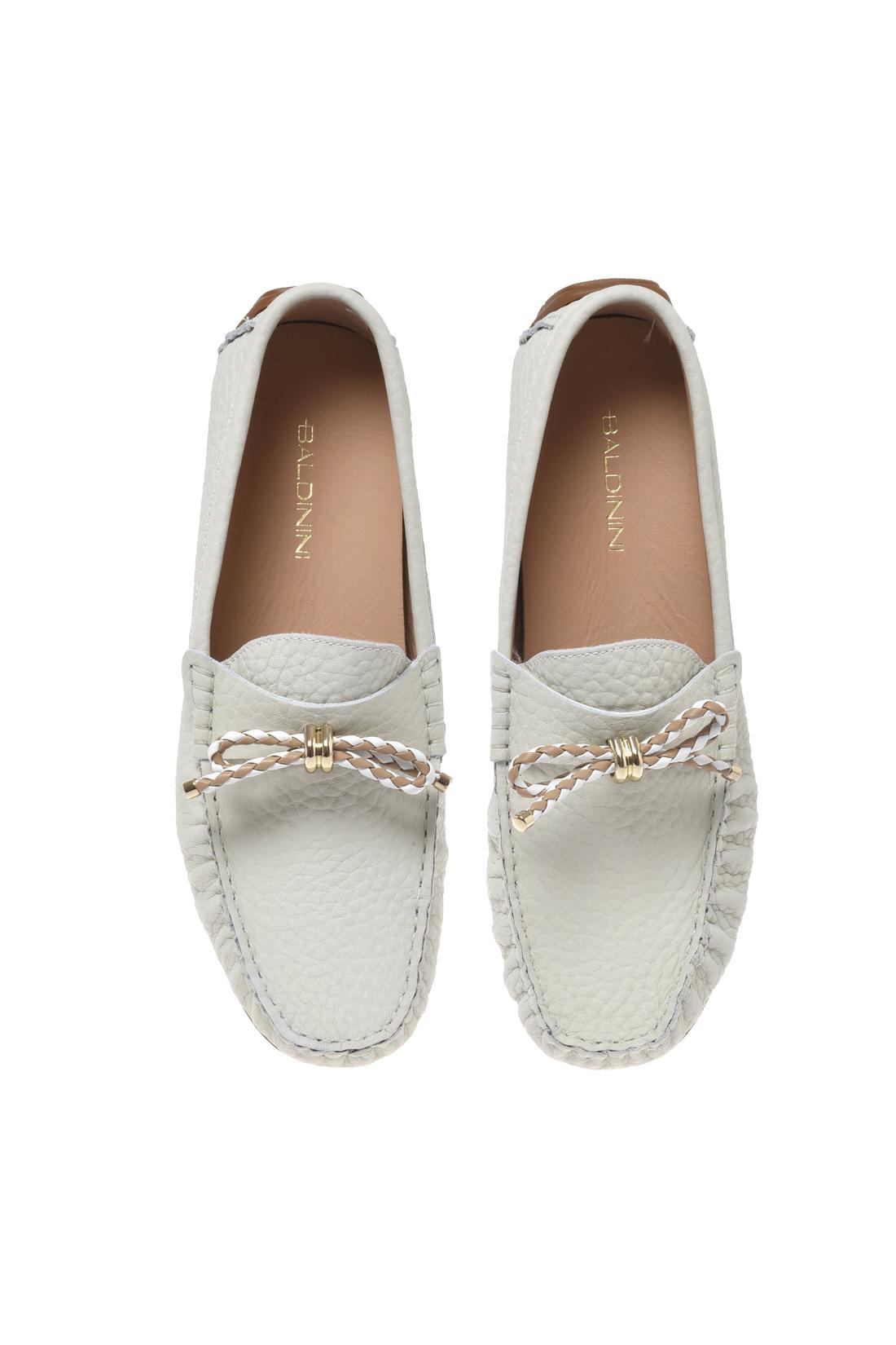 Moccasin in tumbled leather off white-Flache Schuhe-Baldinini-OUTLET-ARCHIVIST-ARCHIVE-SALE