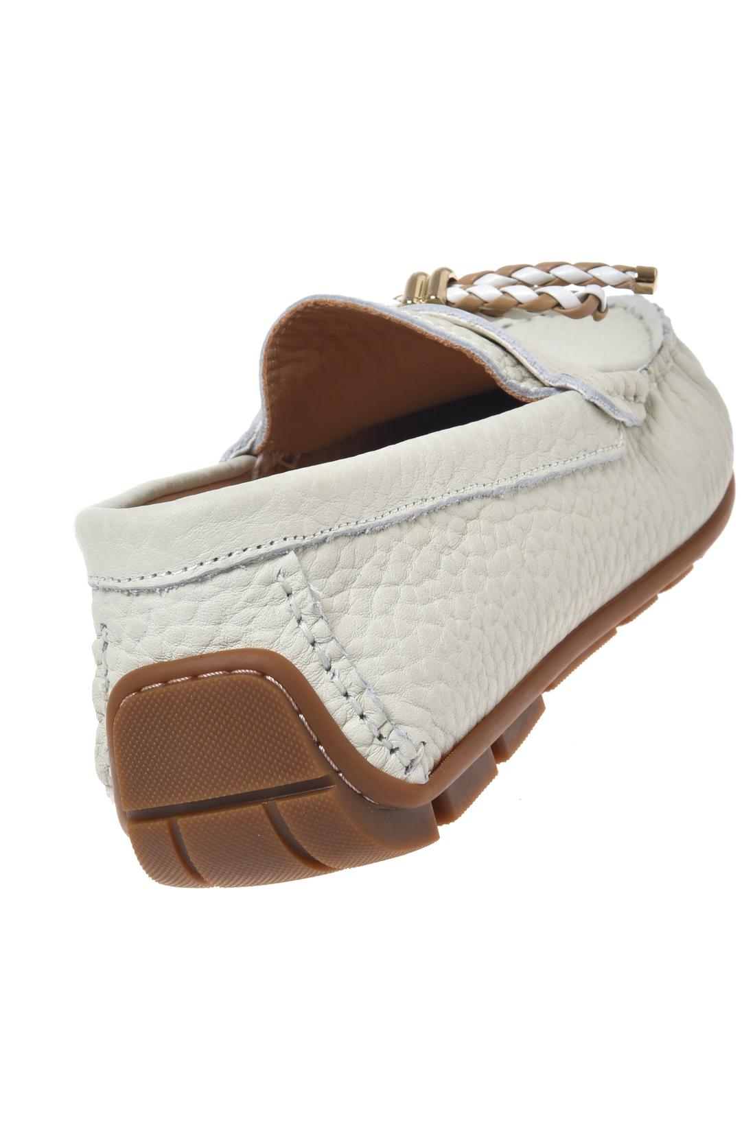 Moccasin in tumbled leather off white-Flache Schuhe-Baldinini-OUTLET-ARCHIVIST-ARCHIVE-SALE