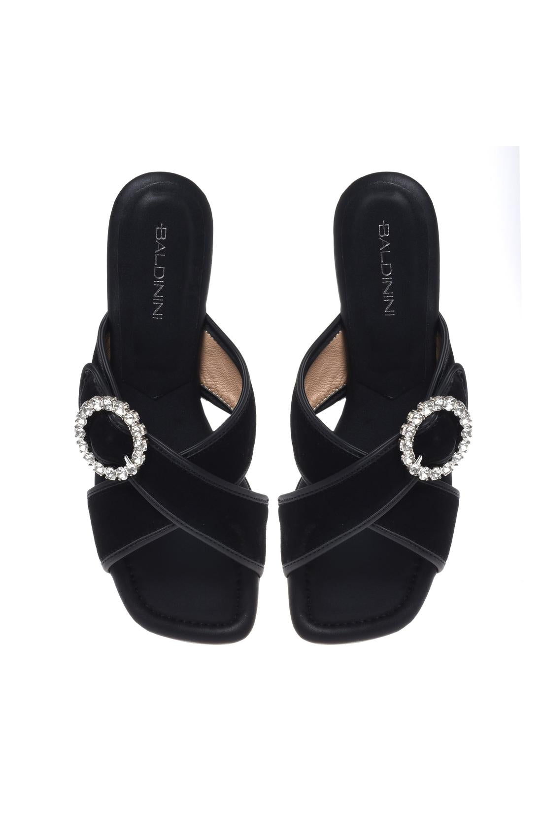 Mule in raso nero