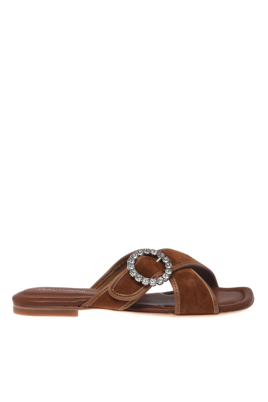 Brown satin mule-Baldinini-OUTLET-35-CUOIO-ARCHIVIST-ARCHIVE-SALE
