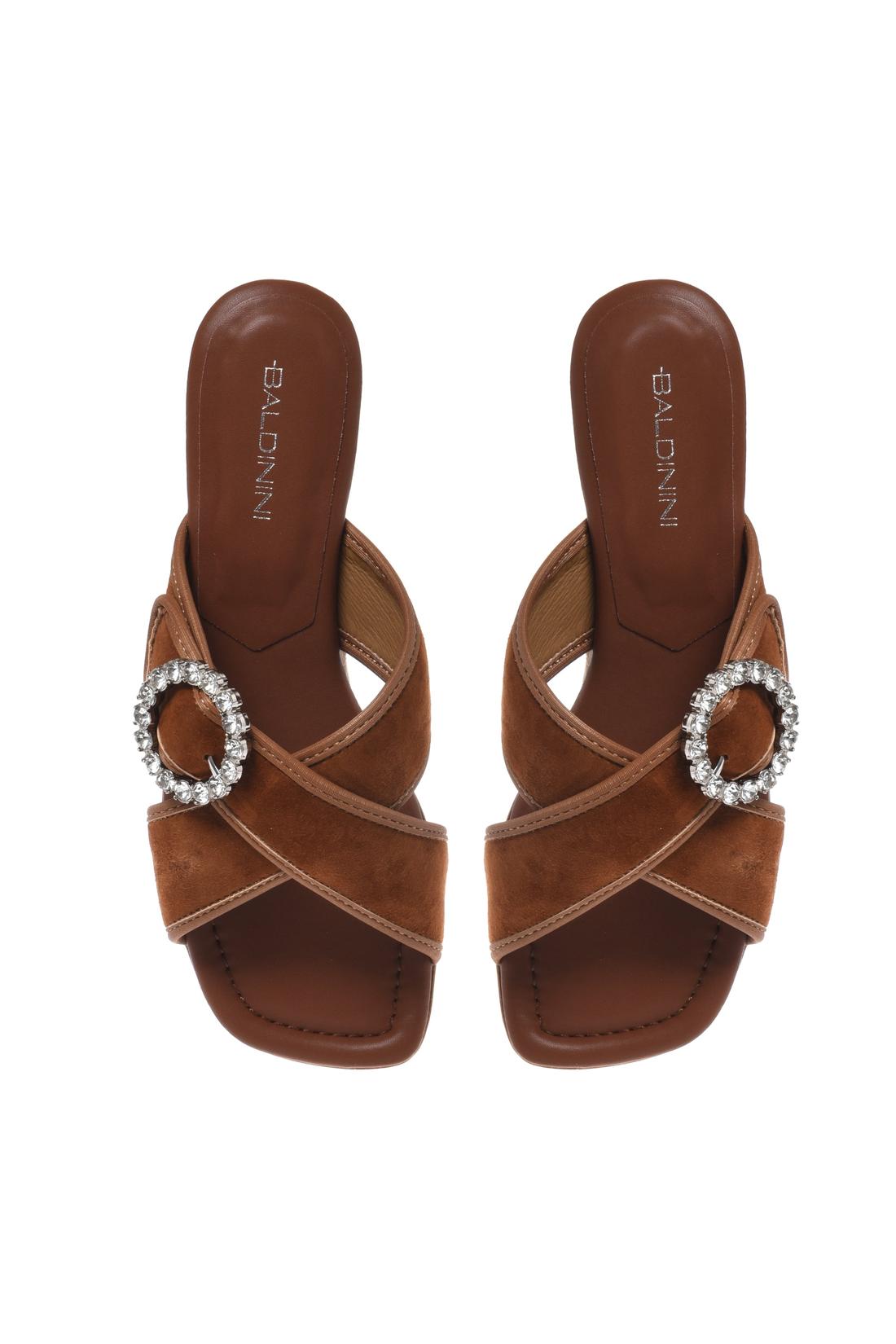 Brown satin mule-Baldinini-OUTLET-ARCHIVIST-ARCHIVE-SALE