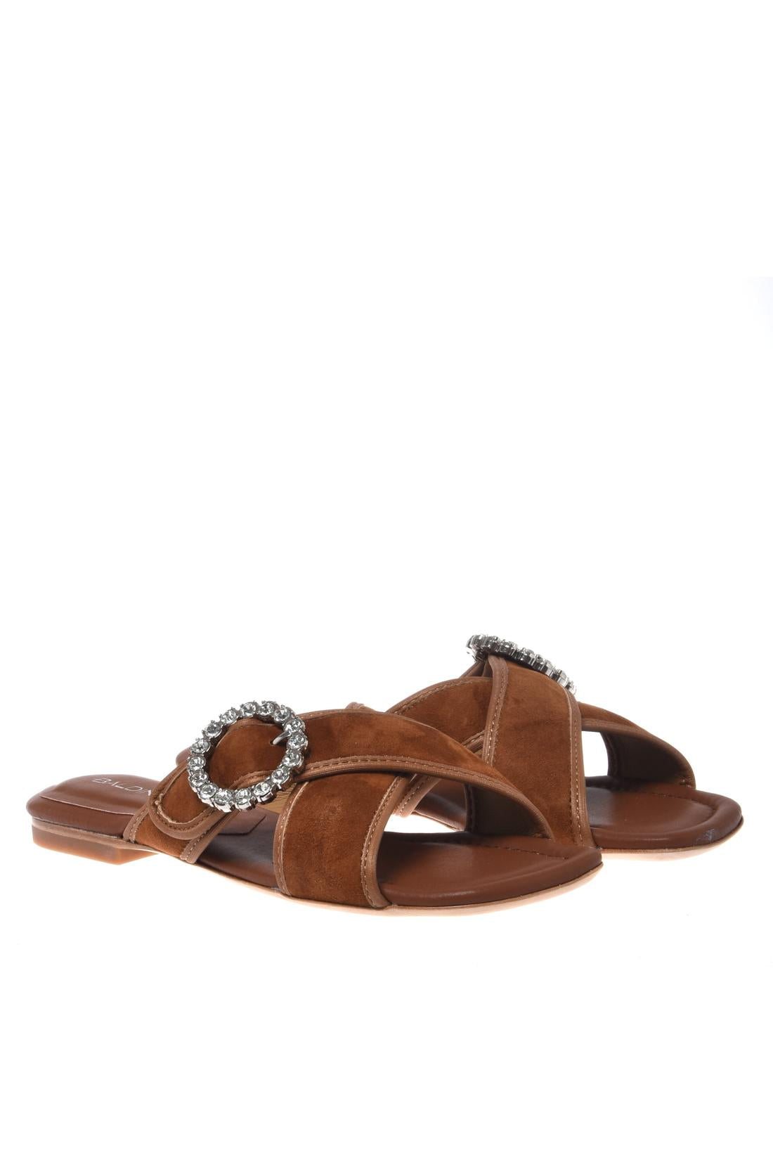 Brown satin mule-Baldinini-OUTLET-ARCHIVIST-ARCHIVE-SALE