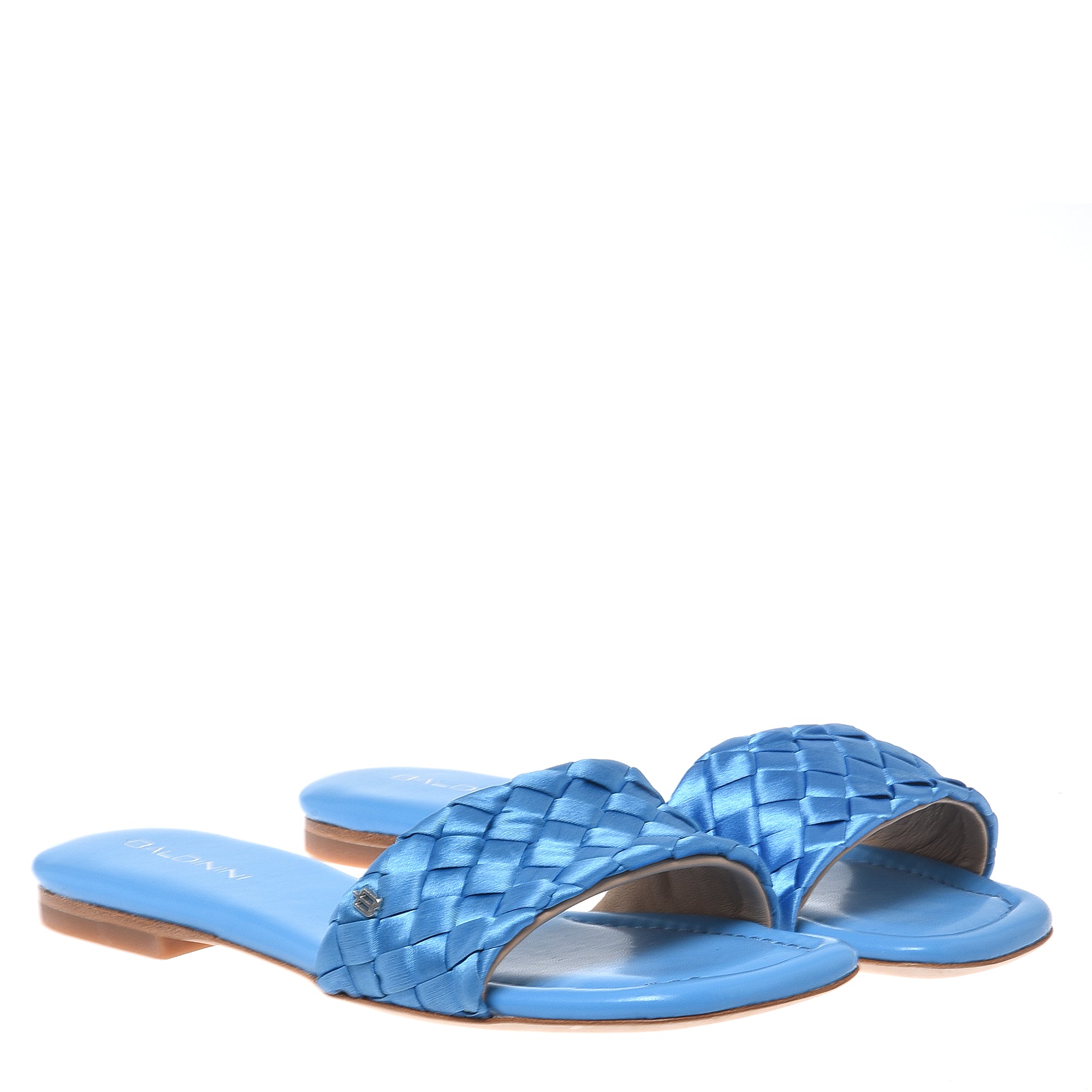Mule in braided light blue satin-Baldinini-OUTLET-ARCHIVIST-ARCHIVE-SALE