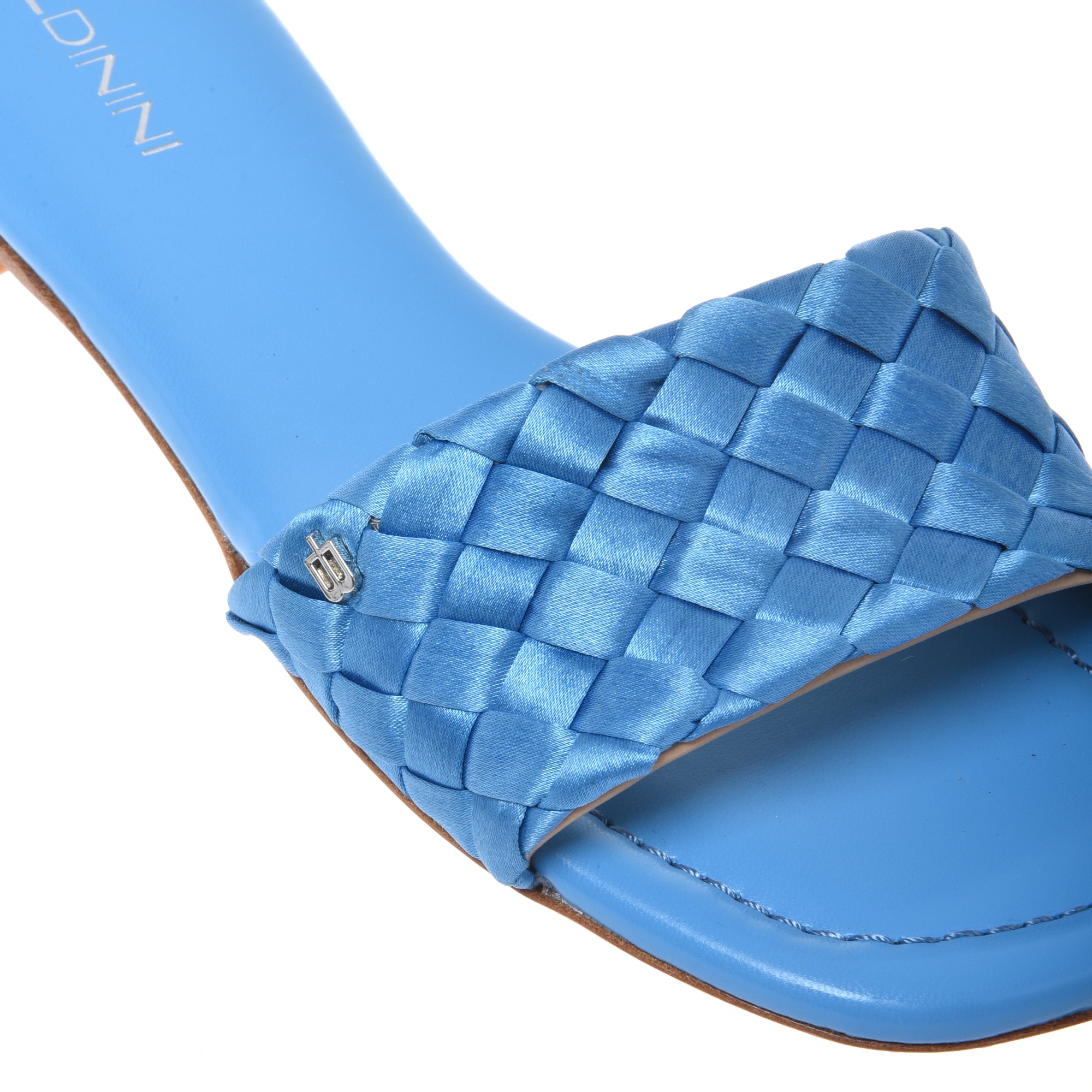 Mule in braided light blue satin-Baldinini-OUTLET-ARCHIVIST-ARCHIVE-SALE