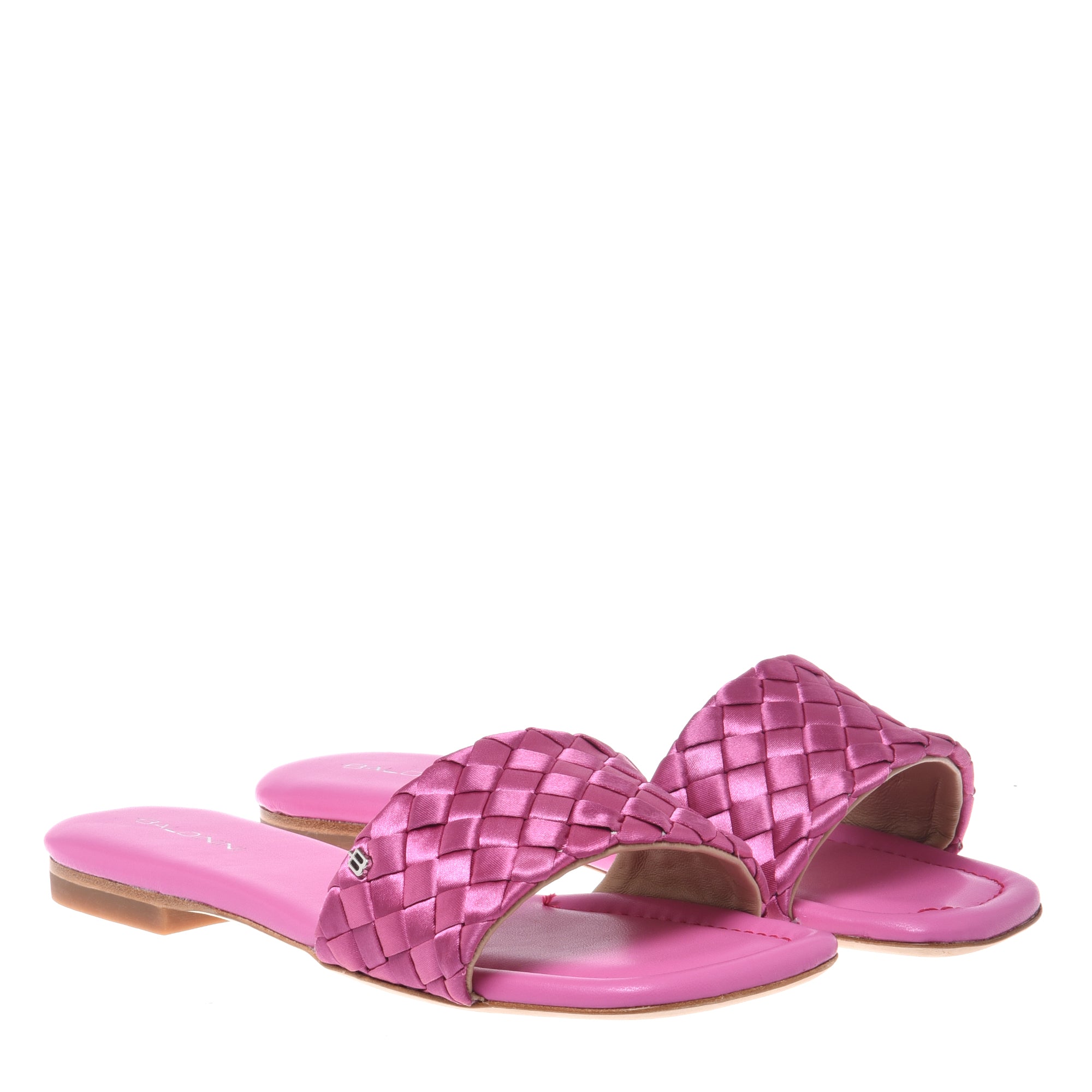 Mule in braided fuchsia satin-Baldinini-OUTLET-ARCHIVIST-ARCHIVE-SALE