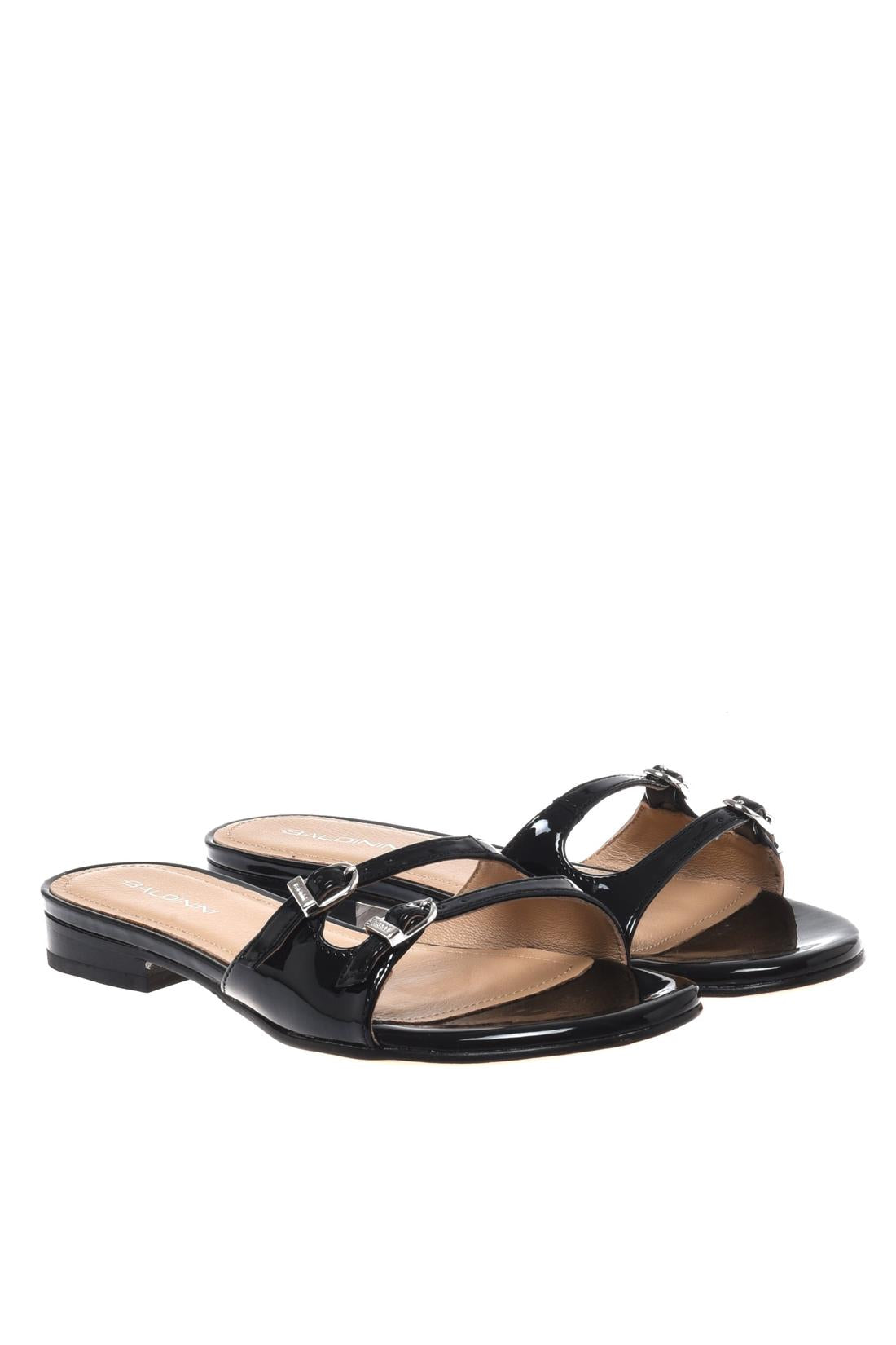 Mule in patent leather black