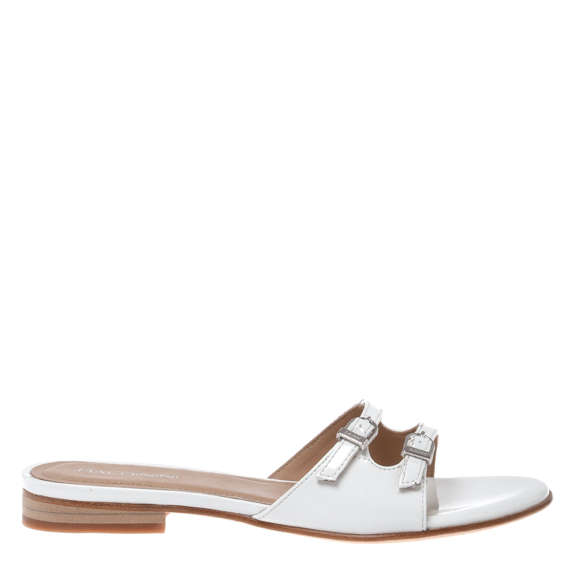White patent leather mule-Baldinini-OUTLET-35-PANNA-ARCHIVIST-ARCHIVE-SALE