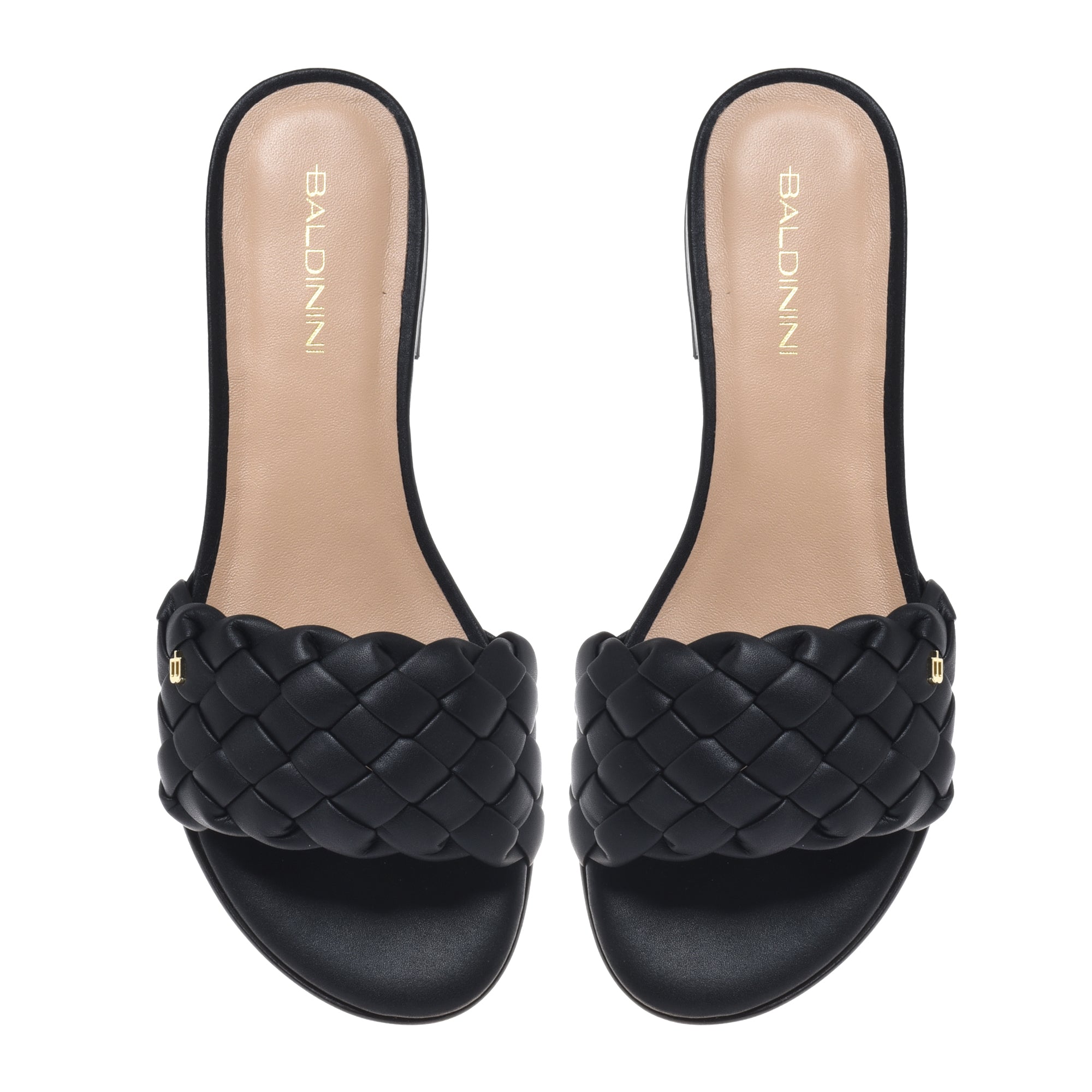 Mule in braided black faux leather-Baldinini-OUTLET-ARCHIVIST-ARCHIVE-SALE