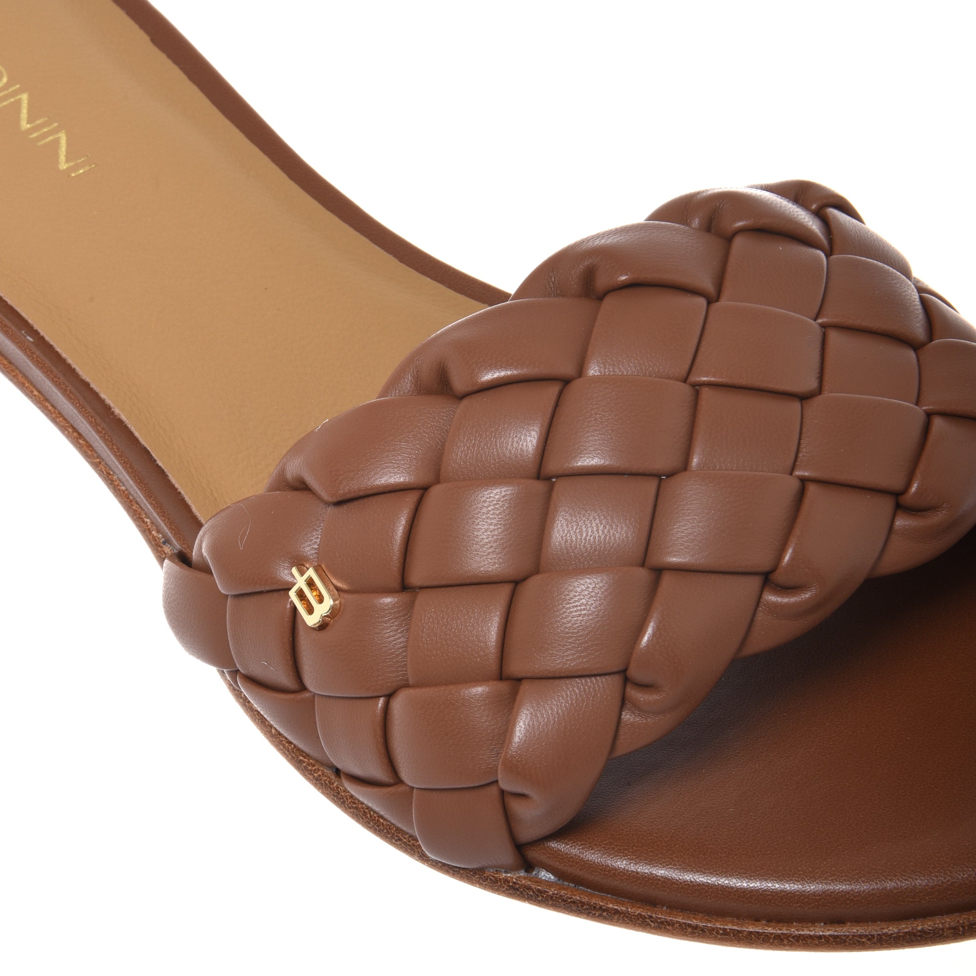 Mule in braided brown faux leather-Baldinini-OUTLET-ARCHIVIST-ARCHIVE-SALE
