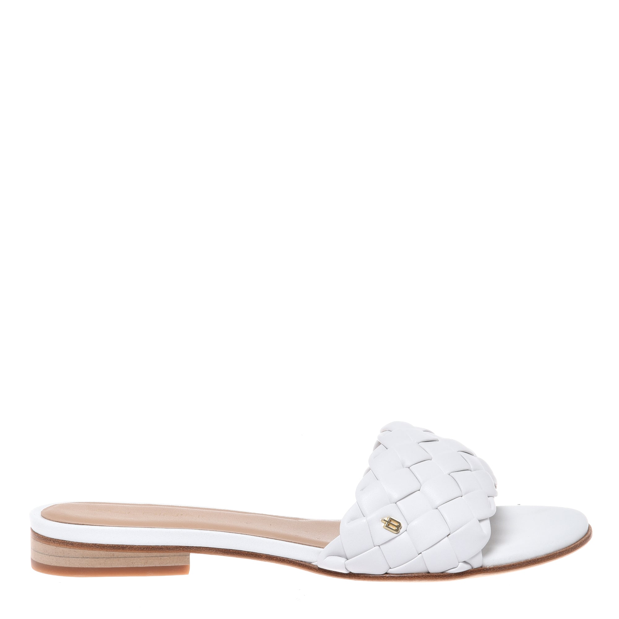 Mule in braided white faux leather-Baldinini-OUTLET-36-BIANCO-ARCHIVIST-ARCHIVE-SALE