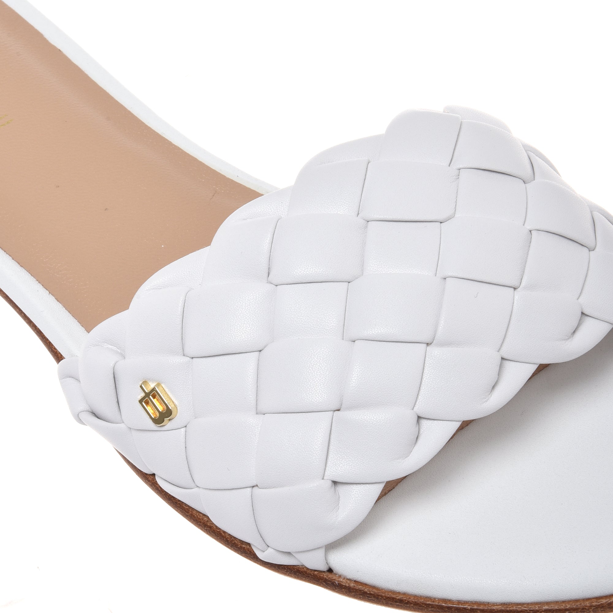 Mule in braided white faux leather-Baldinini-OUTLET-ARCHIVIST-ARCHIVE-SALE
