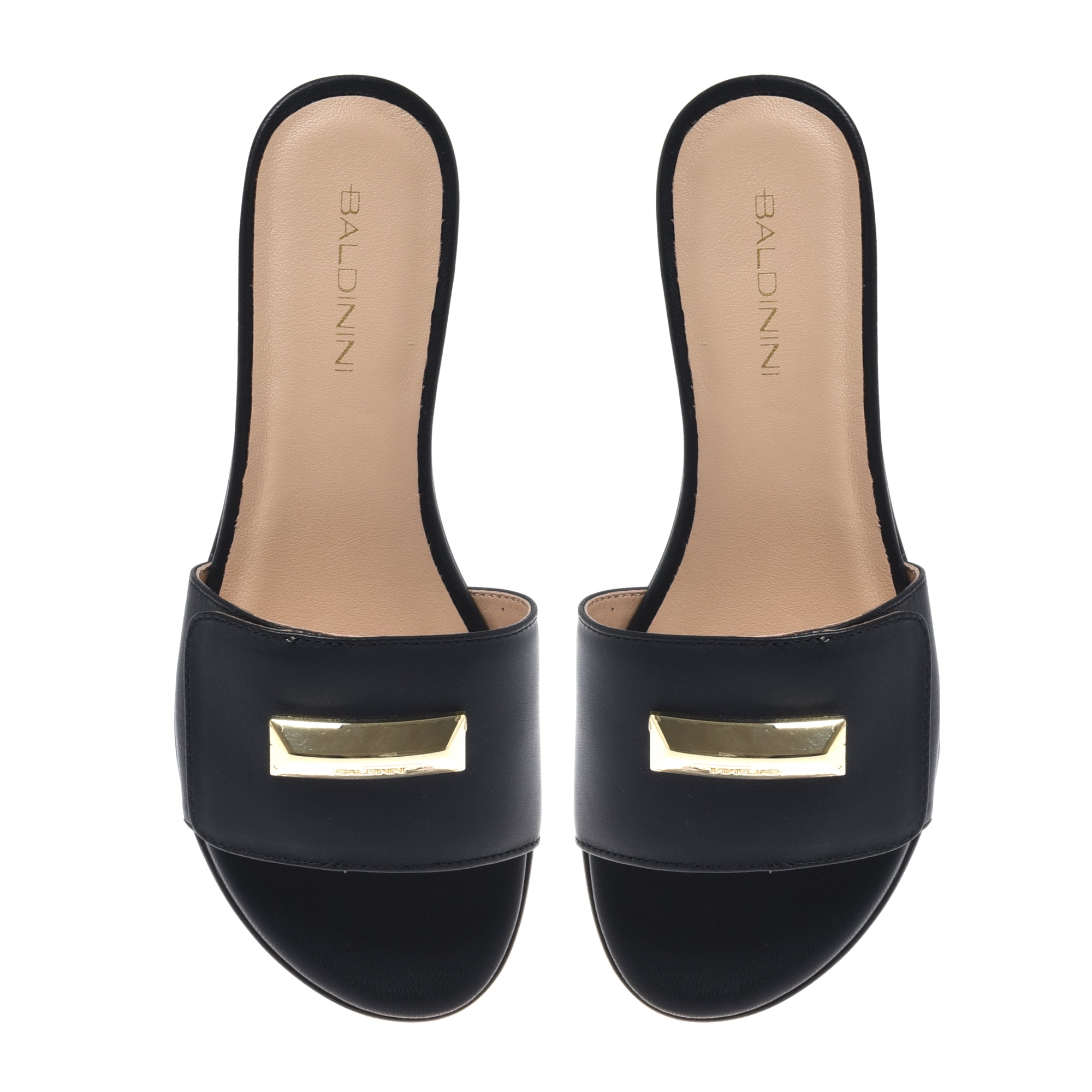 Mule in black nappa leather-Baldinini-OUTLET-ARCHIVIST-ARCHIVE-SALE