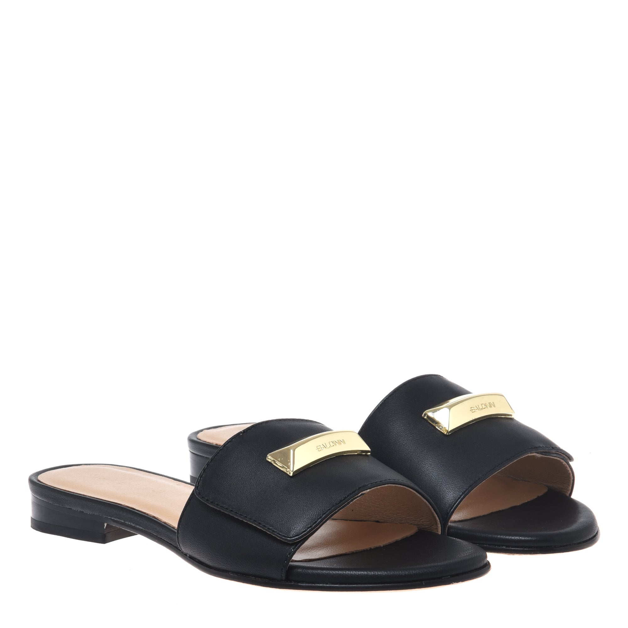 Mule in black nappa leather-Baldinini-OUTLET-ARCHIVIST-ARCHIVE-SALE