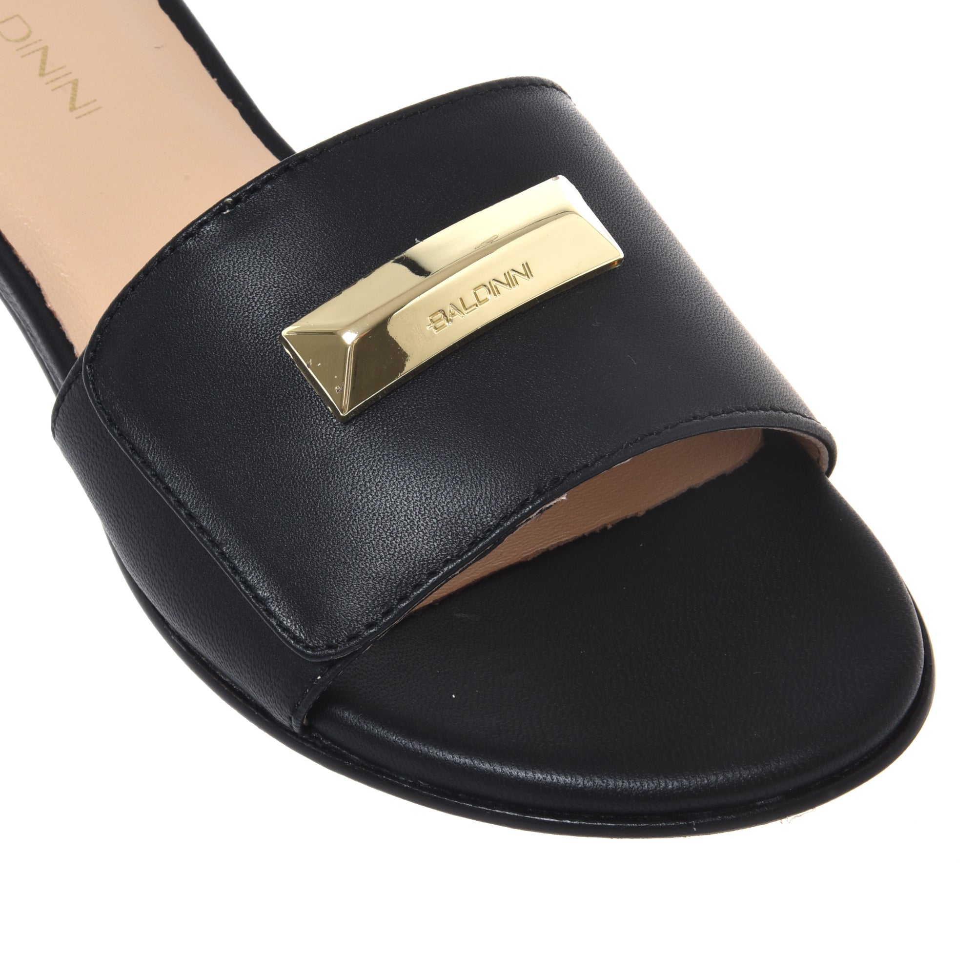 Mule in black nappa leather-Baldinini-OUTLET-ARCHIVIST-ARCHIVE-SALE