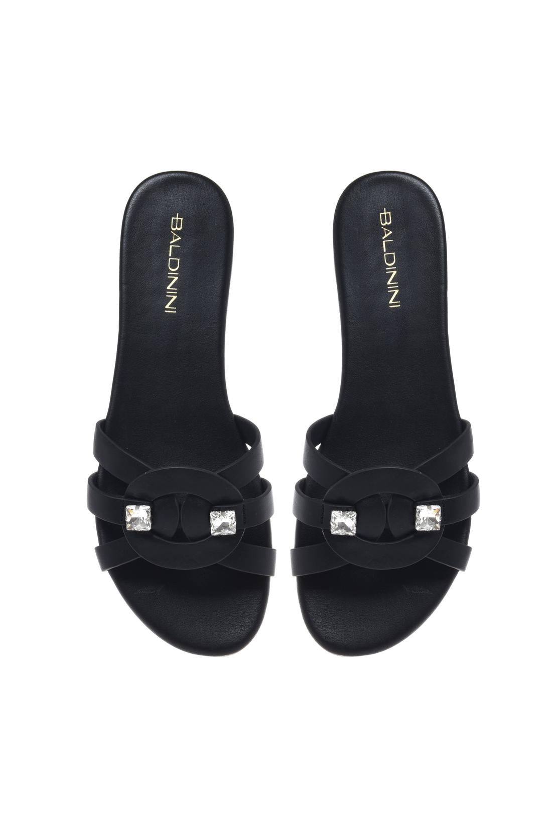 Mule in black leather-Flache Schuhe-Baldinini-OUTLET-ARCHIVIST-ARCHIVE-SALE
