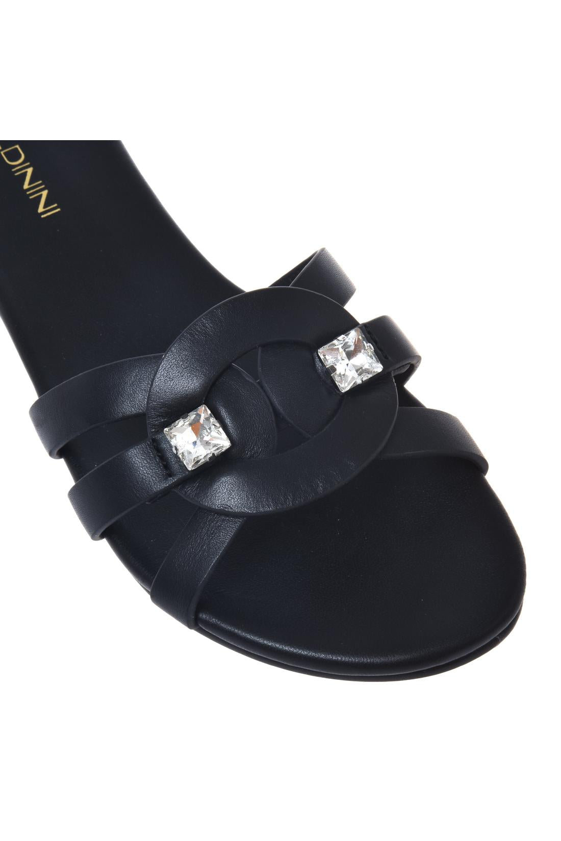 Mule in black leather-Flache Schuhe-Baldinini-OUTLET-ARCHIVIST-ARCHIVE-SALE