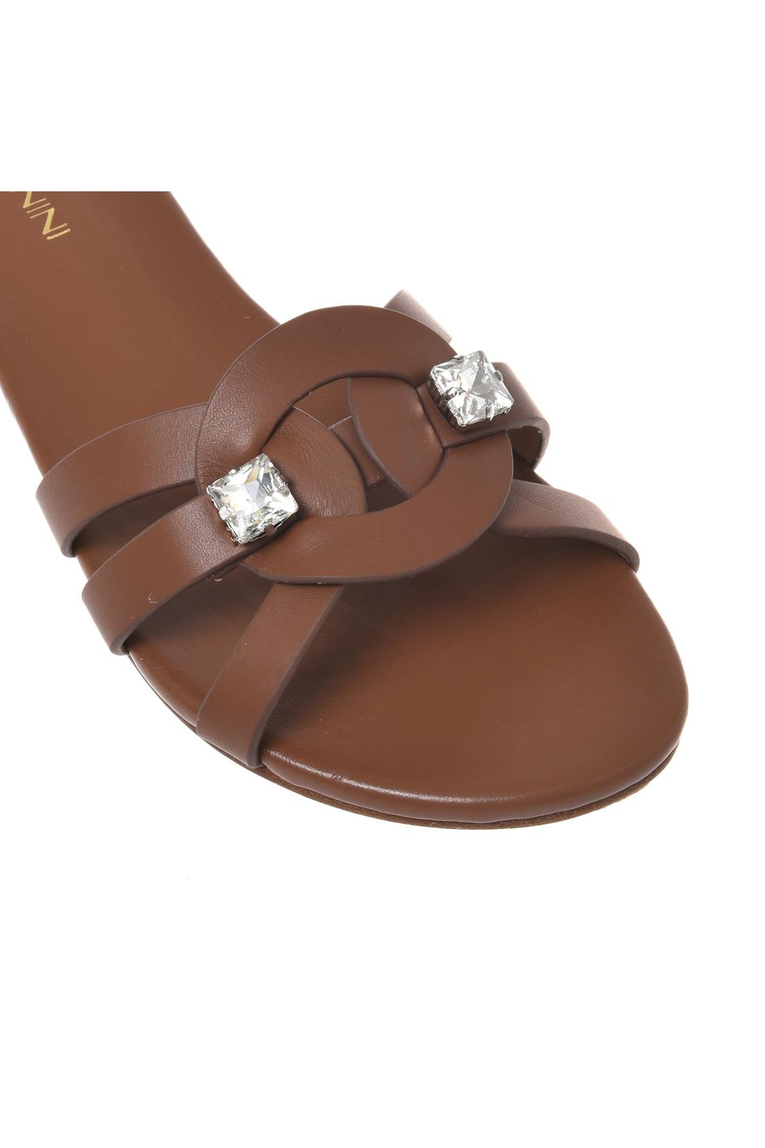 Mule in leather brown