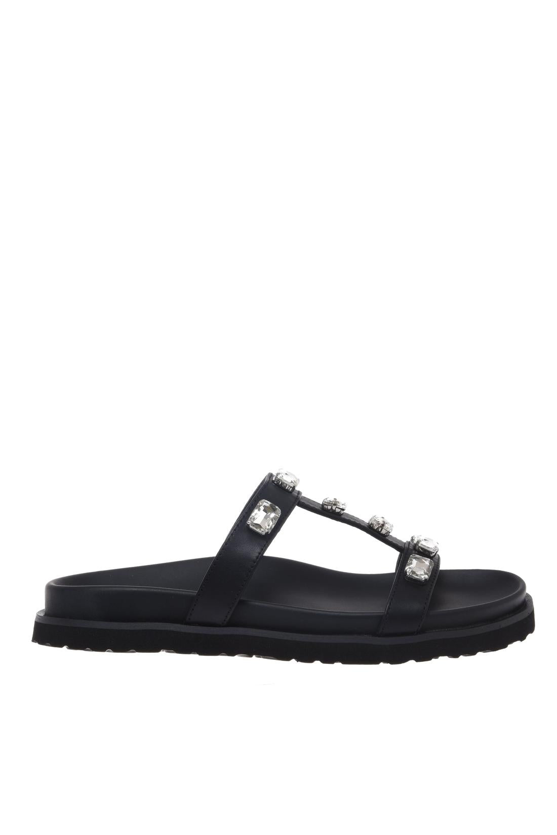 Mule in black leather