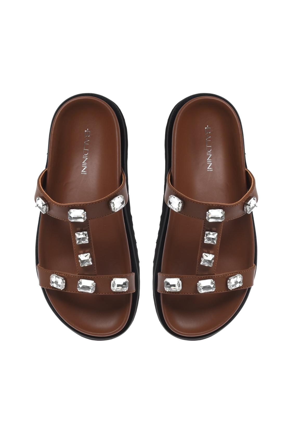 Mule in leather brown