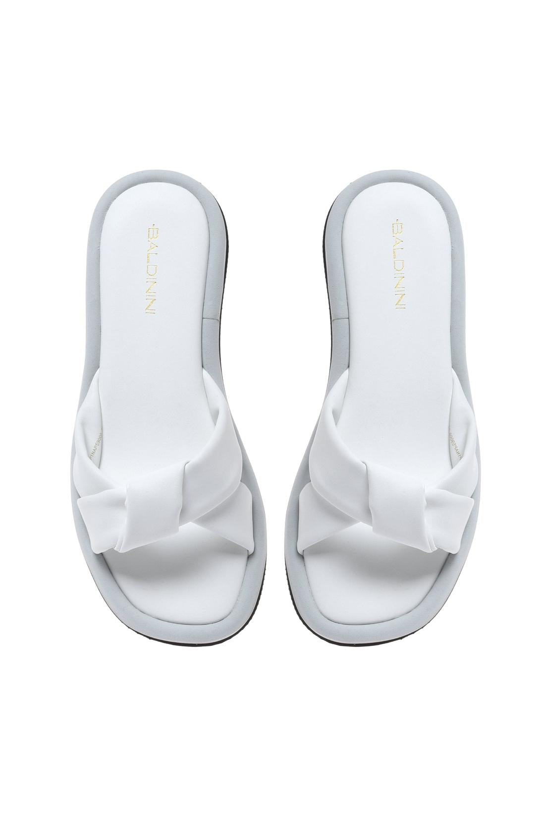 Mule in white eco nappa leather