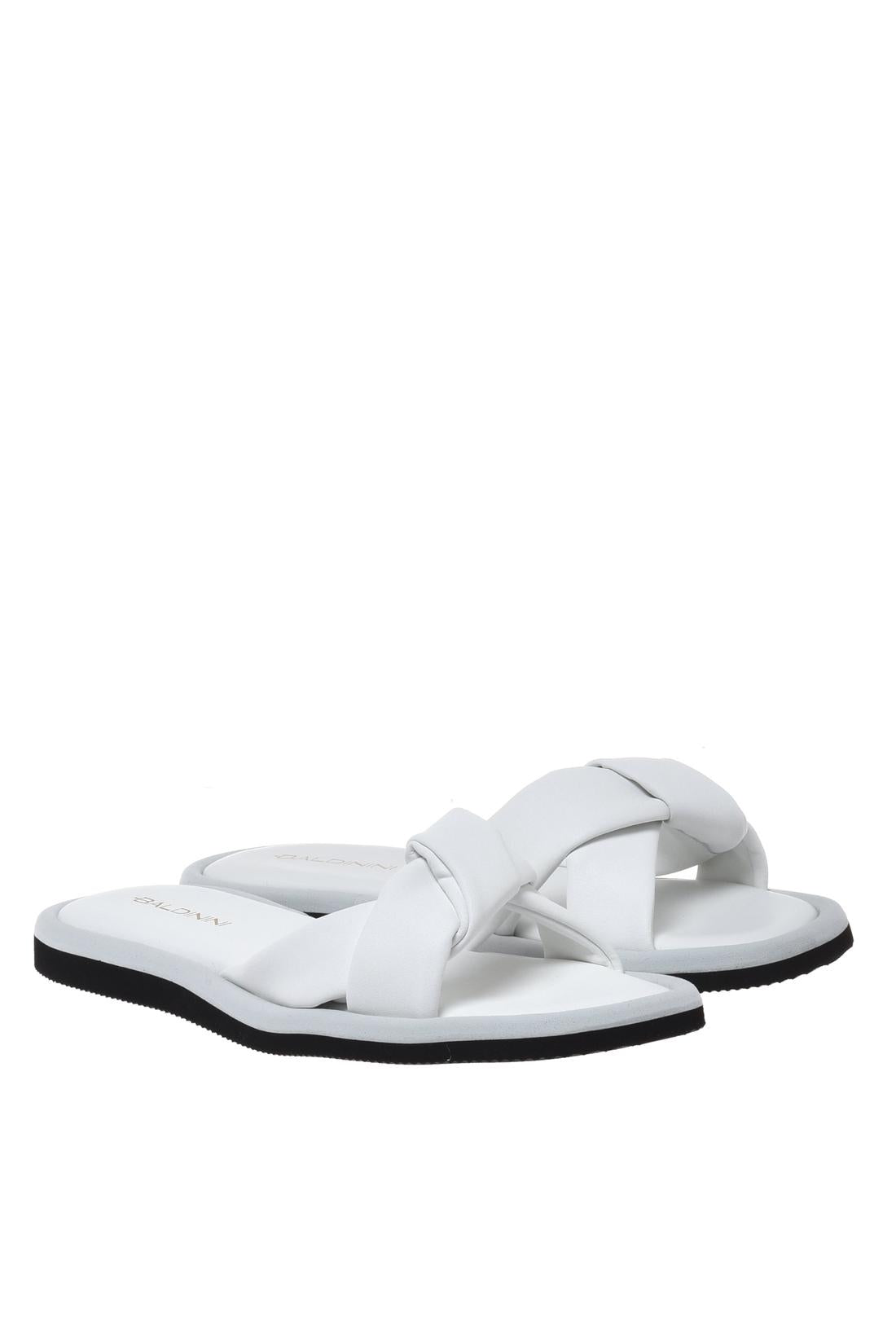 Mule in white eco nappa leather