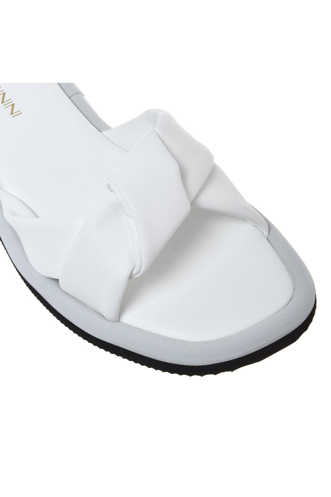 Mule in white eco nappa leather