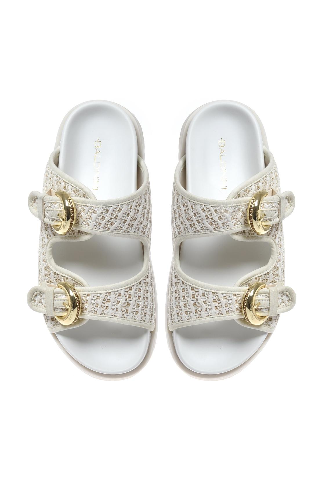 Mule in raffia off white
