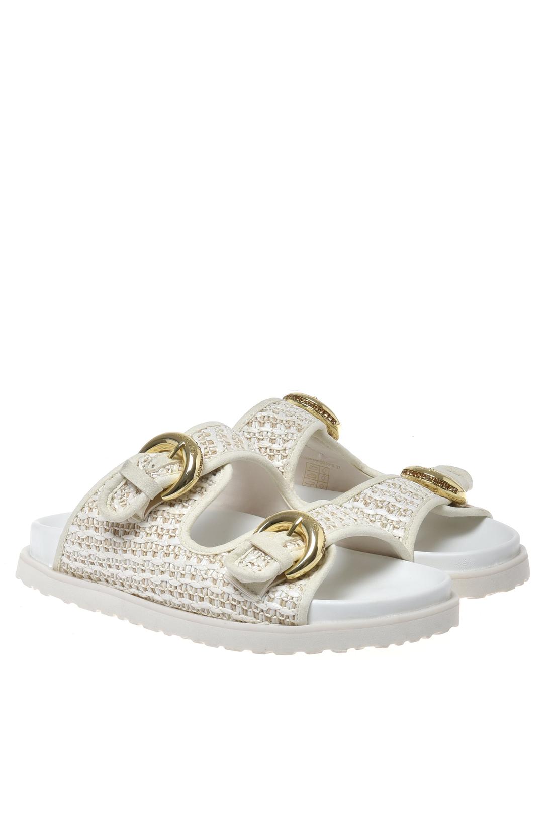 Mule in raffia off white
