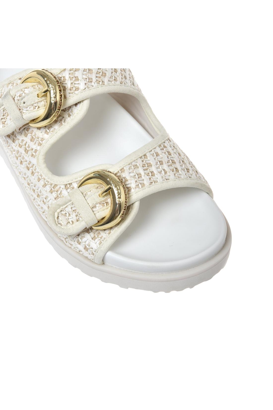 Mule in raffia off white
