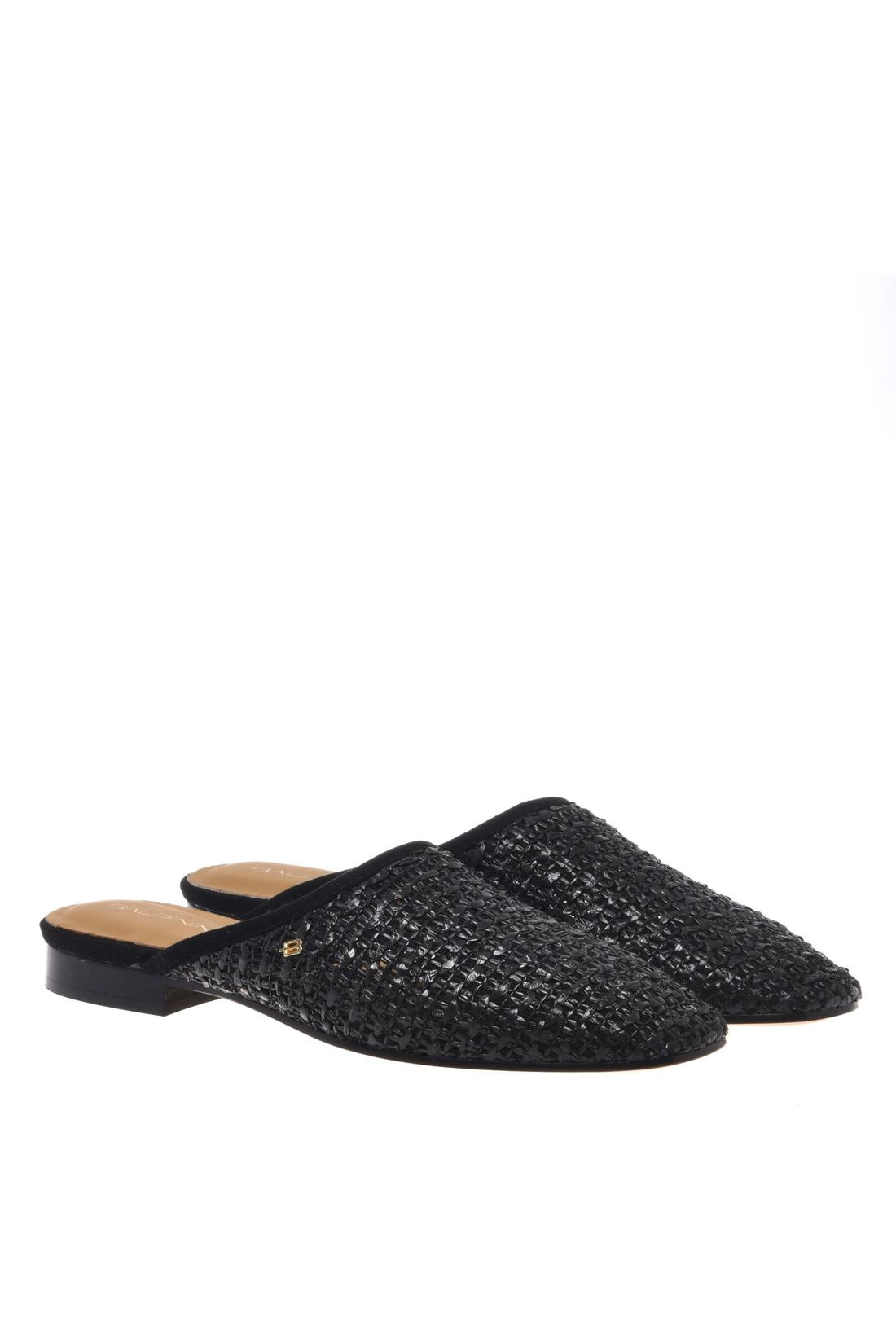Black raffia sabot-Baldinini-OUTLET-ARCHIVIST-ARCHIVE-SALE