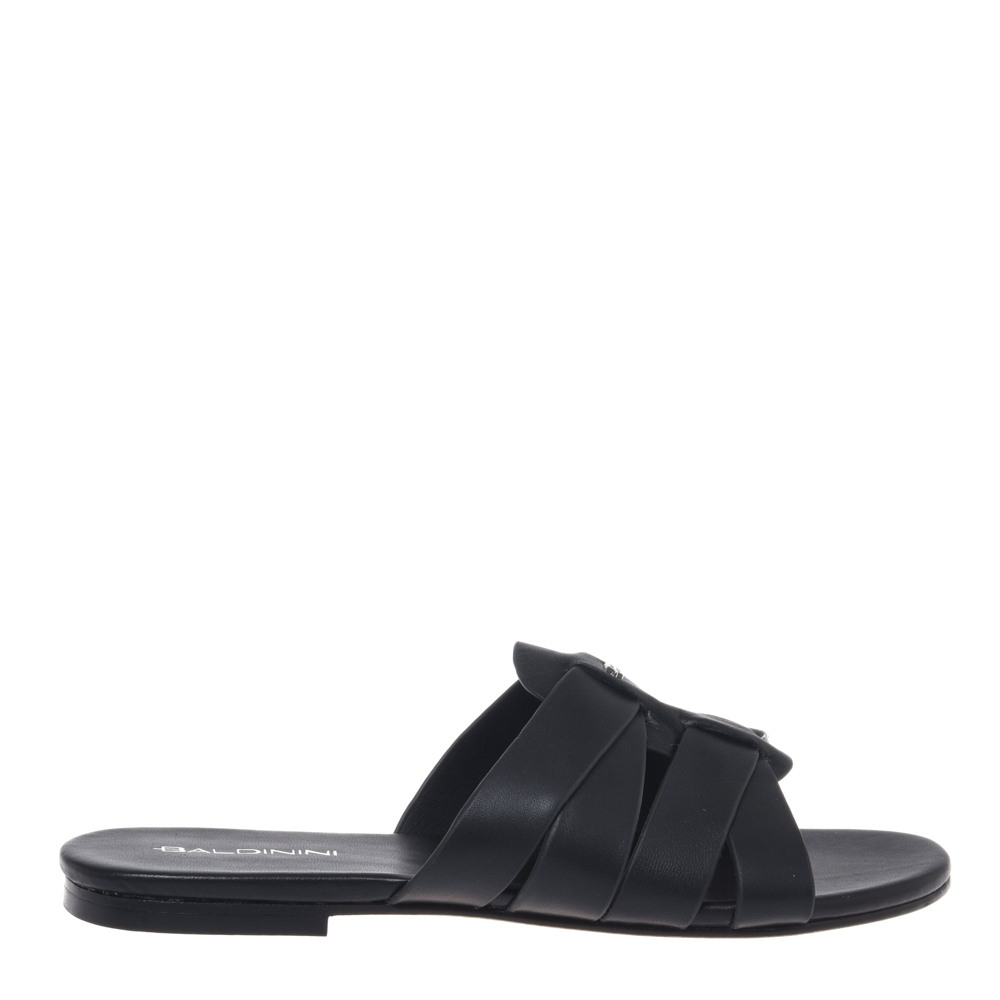 Mule in black nappa leather