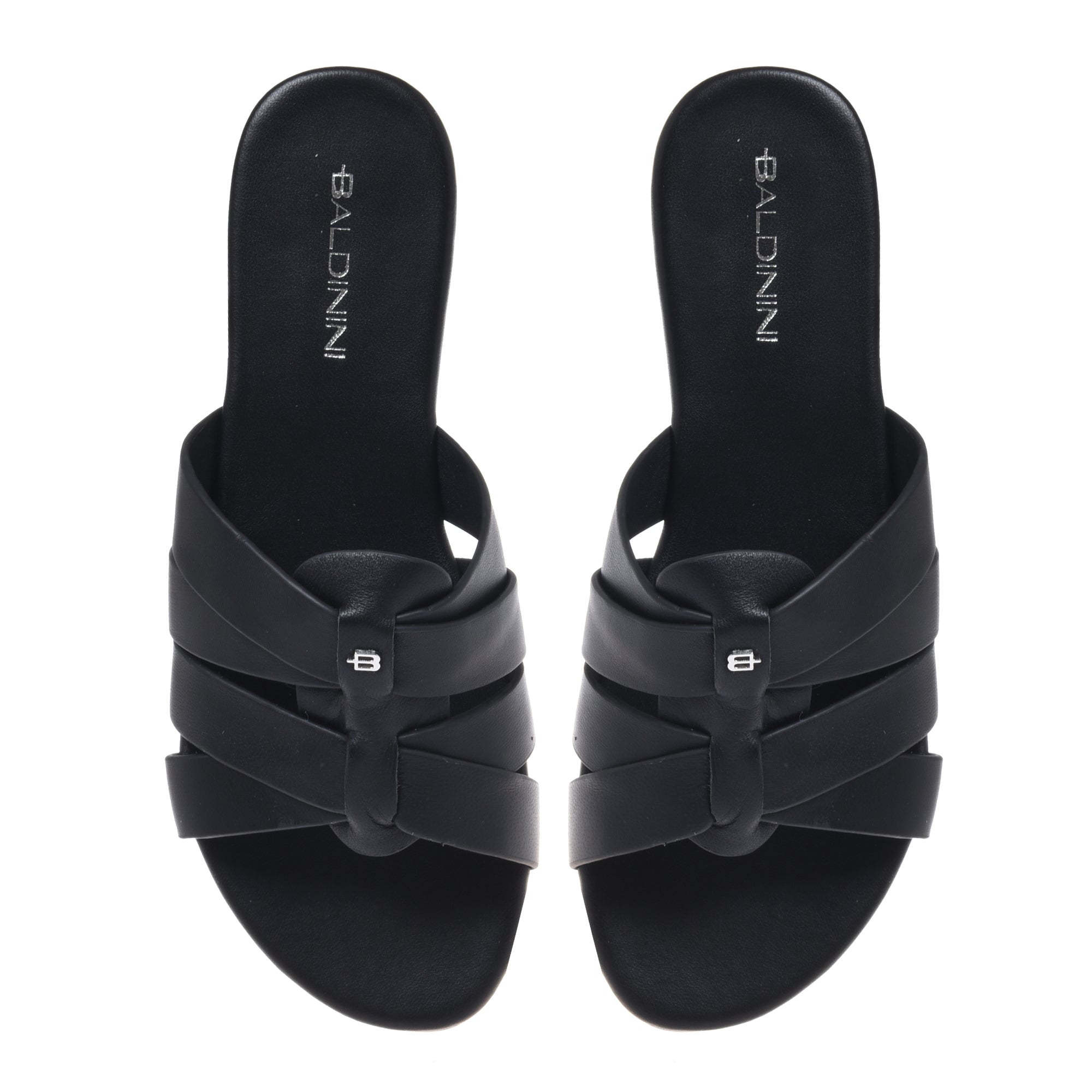 Mule in black nappa leather