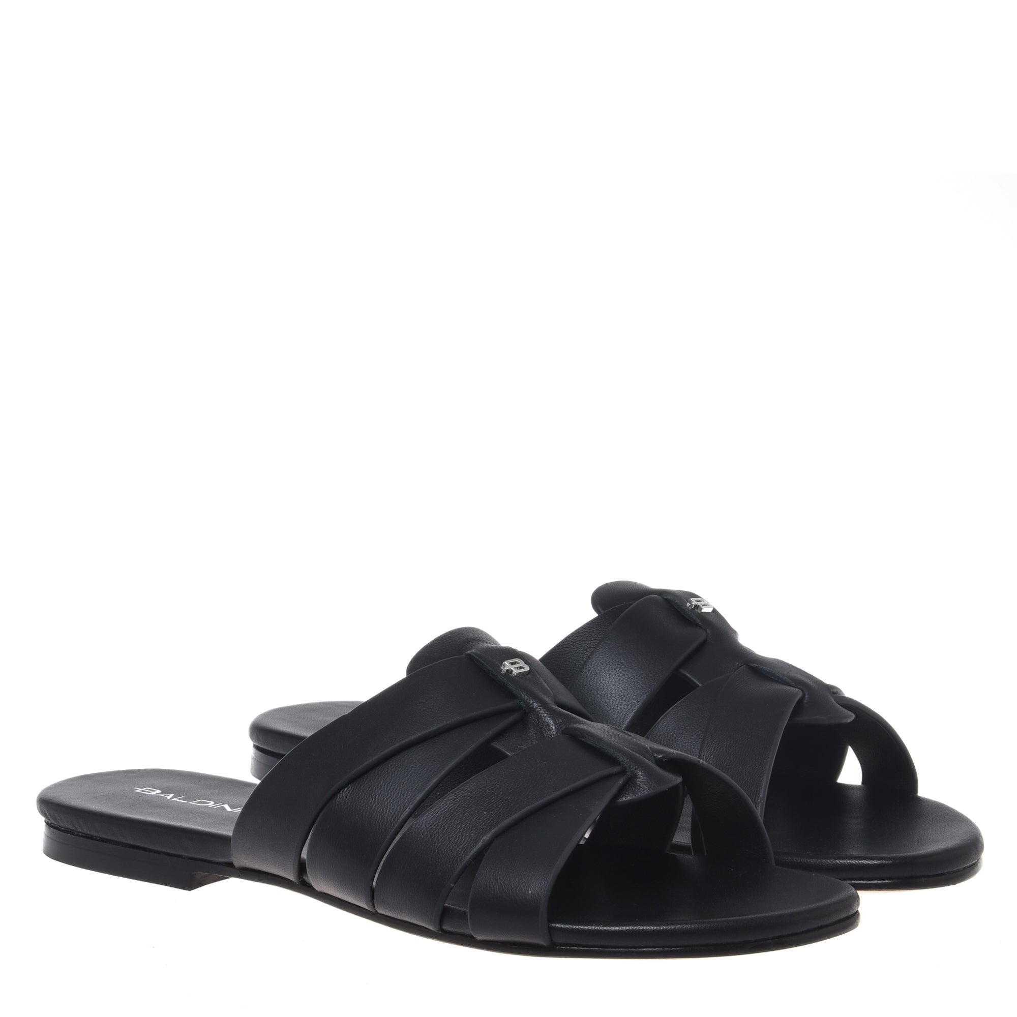 Mule in black nappa leather