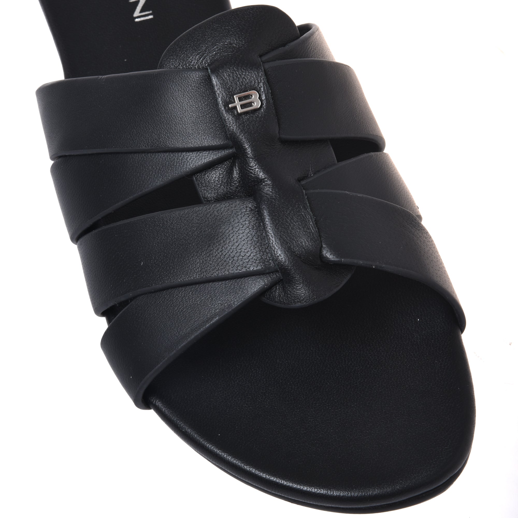 Mule in black nappa leather